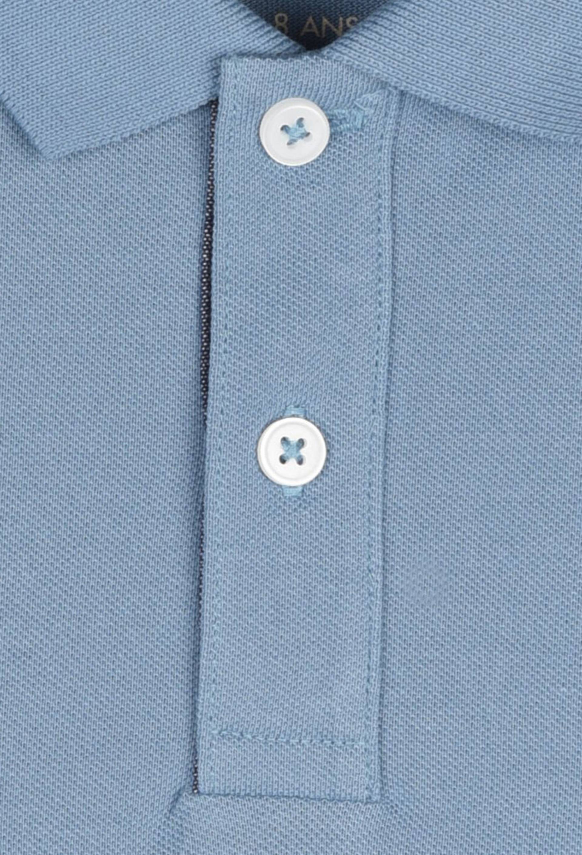 Polo manches longues uni en coton BIO, Bleu, large image number 2.0