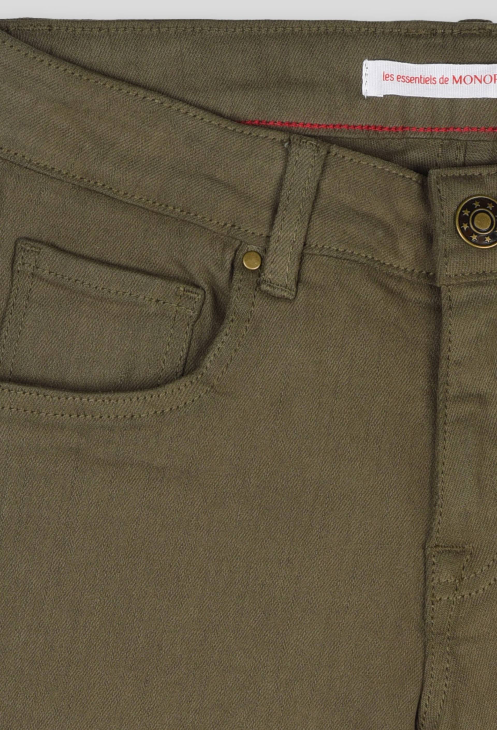 Pantalon slim en coton BIO, Vert foncé, large image number 2