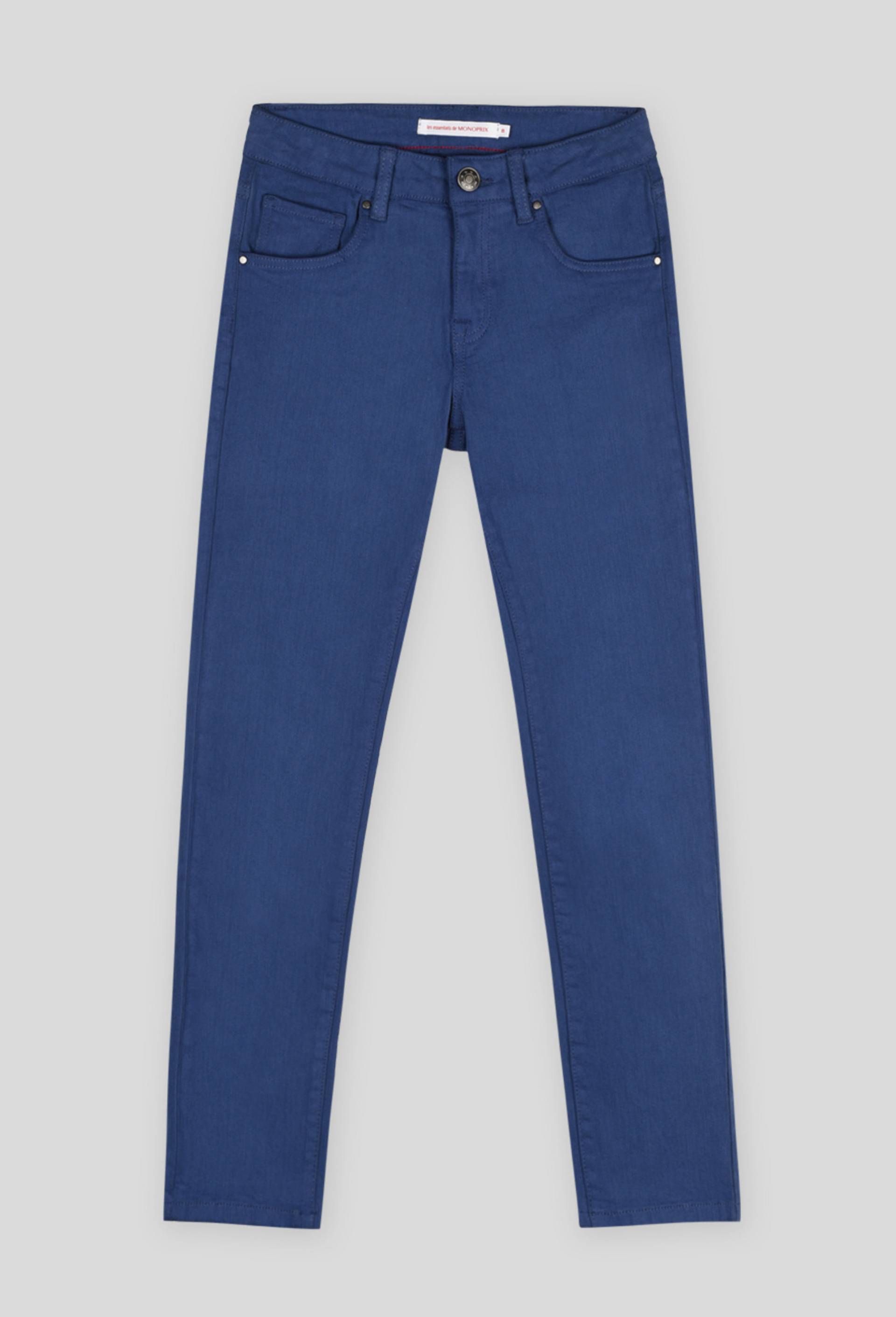 Pantalon slim en coton BIO, Bleu, large image number 0