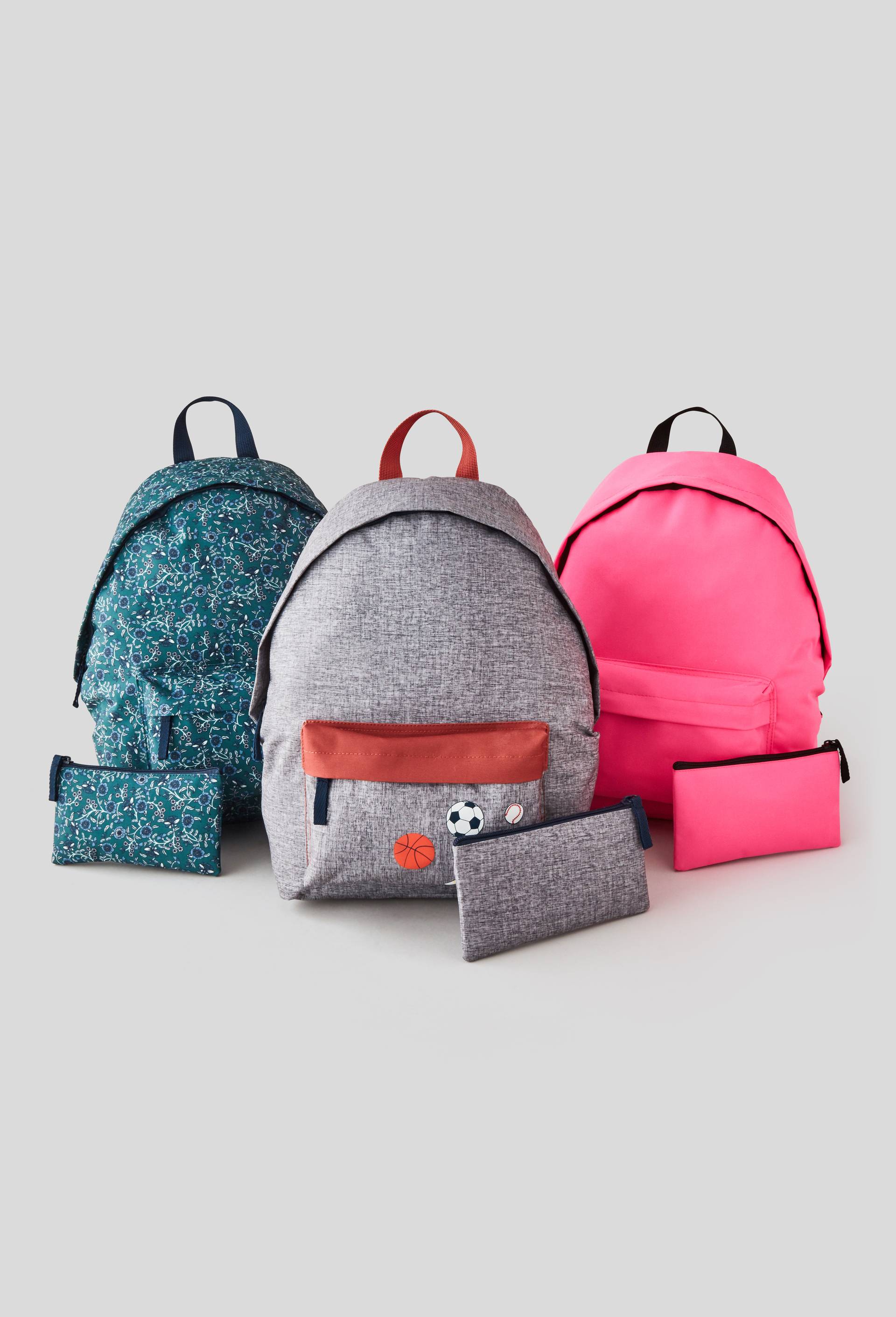 Sac à dos + trousse , 28 x 16 x 40 cm, polyester, Gris, large image number 1