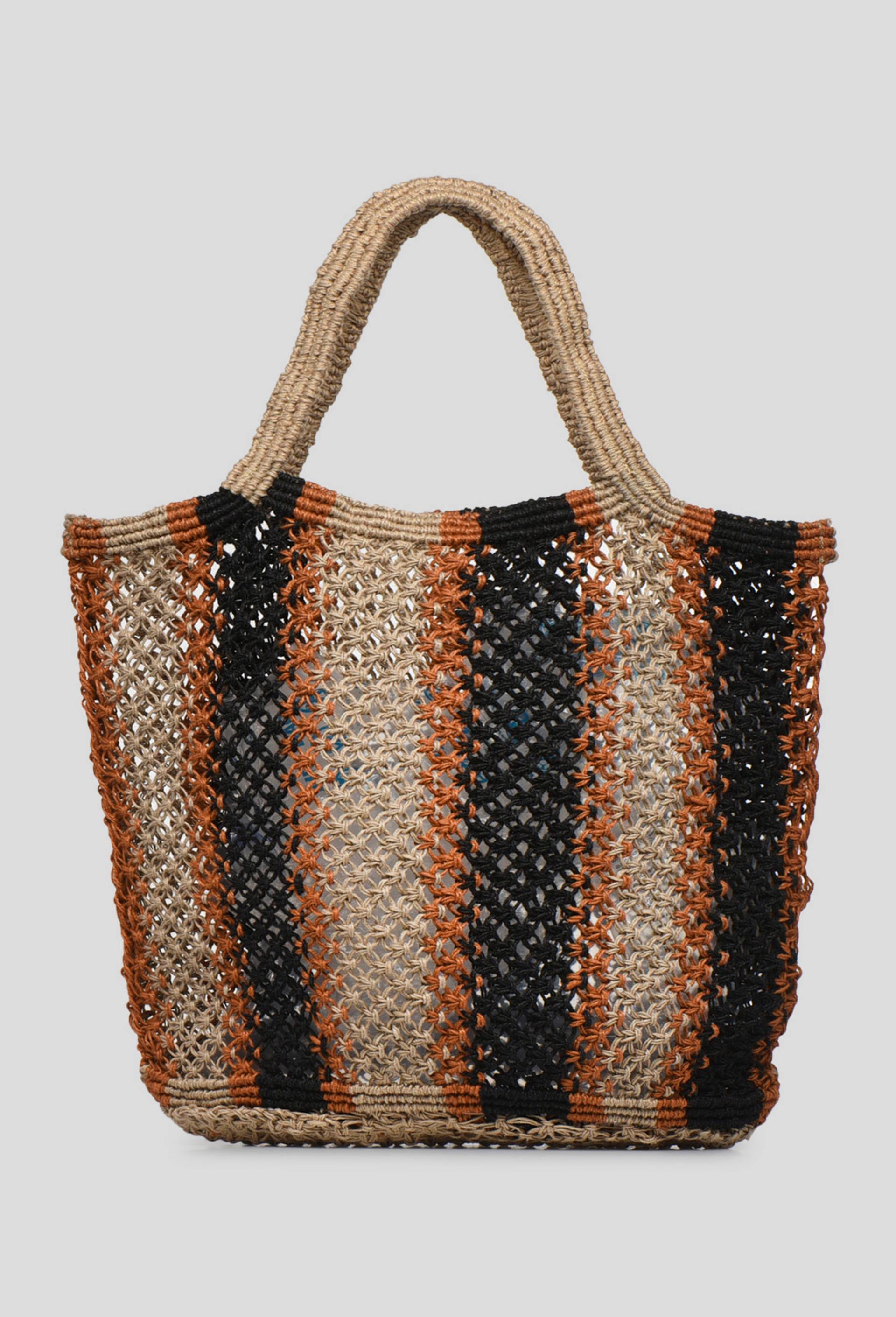 Panier rayé en jute, Beige clair, large image number 0.0