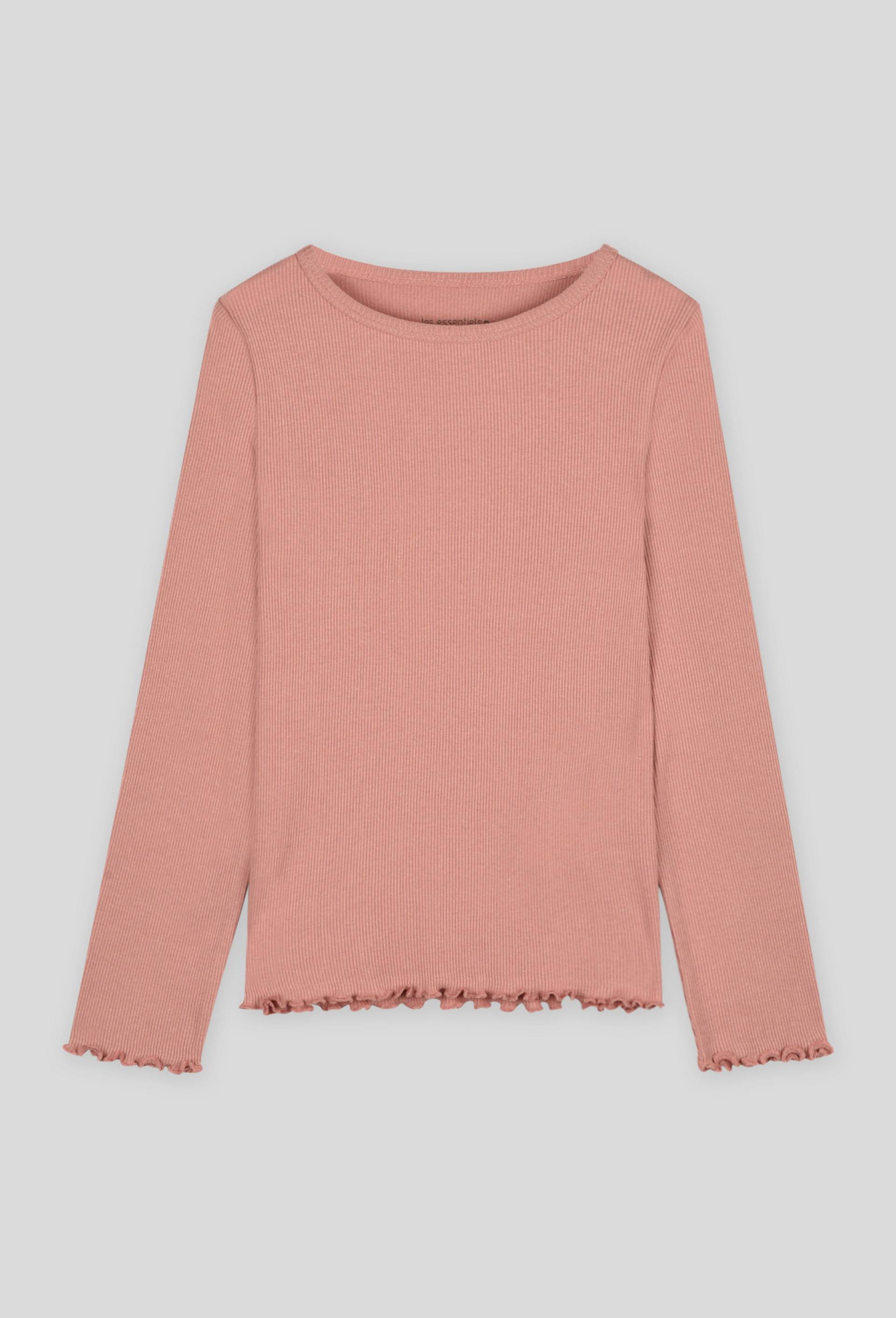 T-shirt manches longues uni en coton BIO, certifié OEKO-TEX, Rose, large image number 0