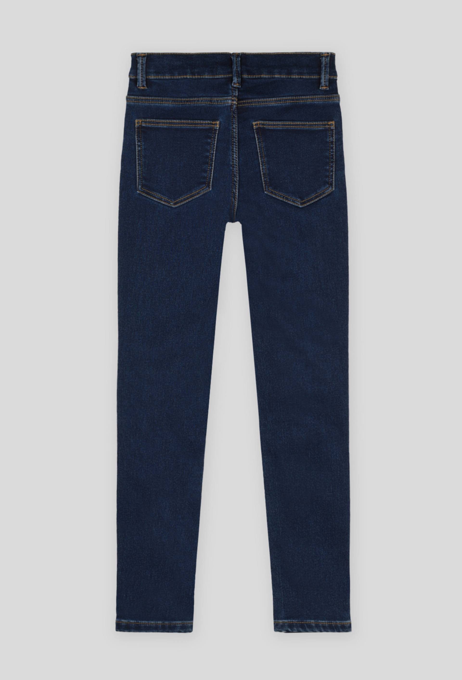 Jean slim en maille certifié Oekotex, BLEU, large image number 1