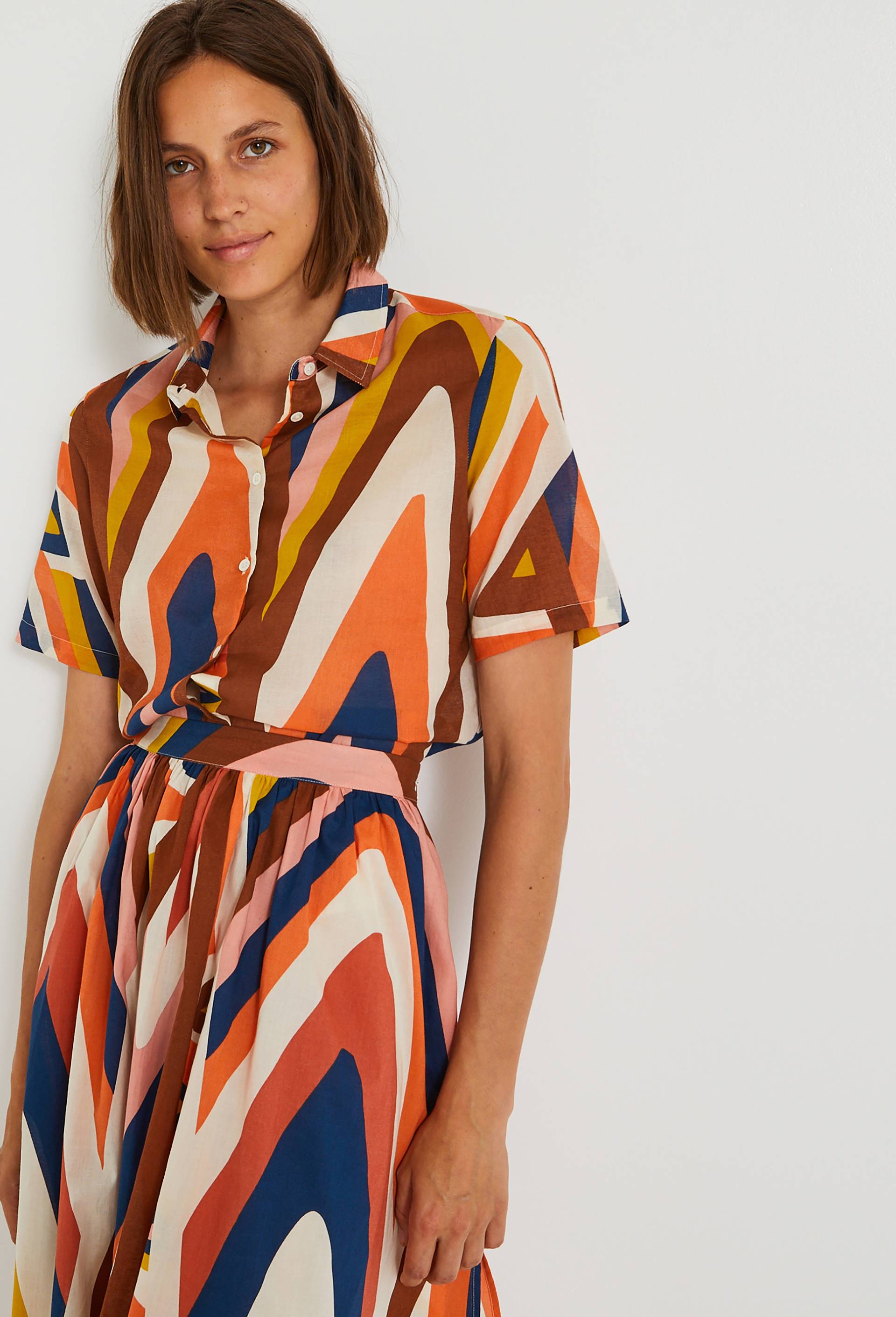 Chemise manches courtes en coton BIO, Ecru, large image number 0.0