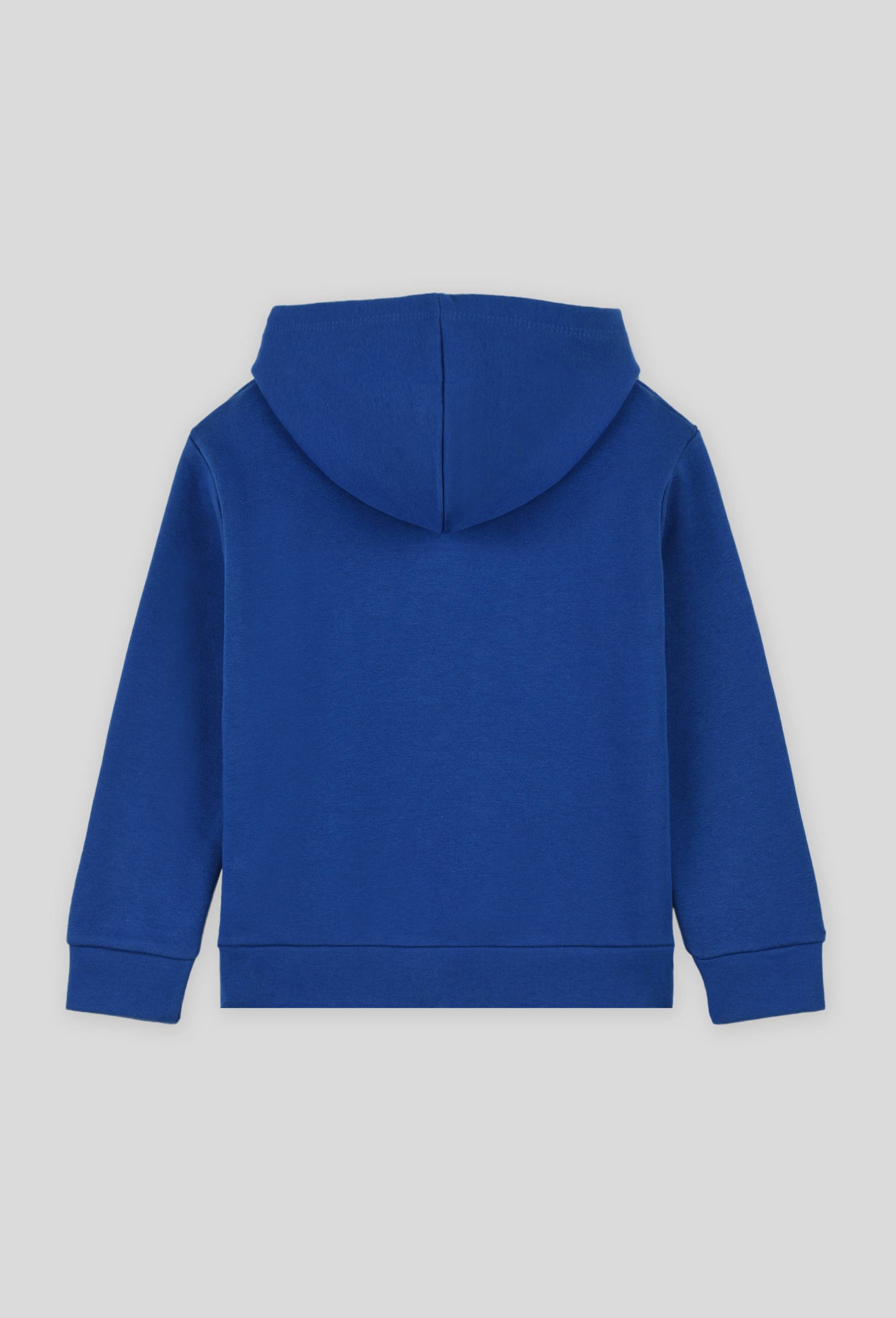 Sweat à capuche imprimé en coton BIO, Bleu, large image number 1