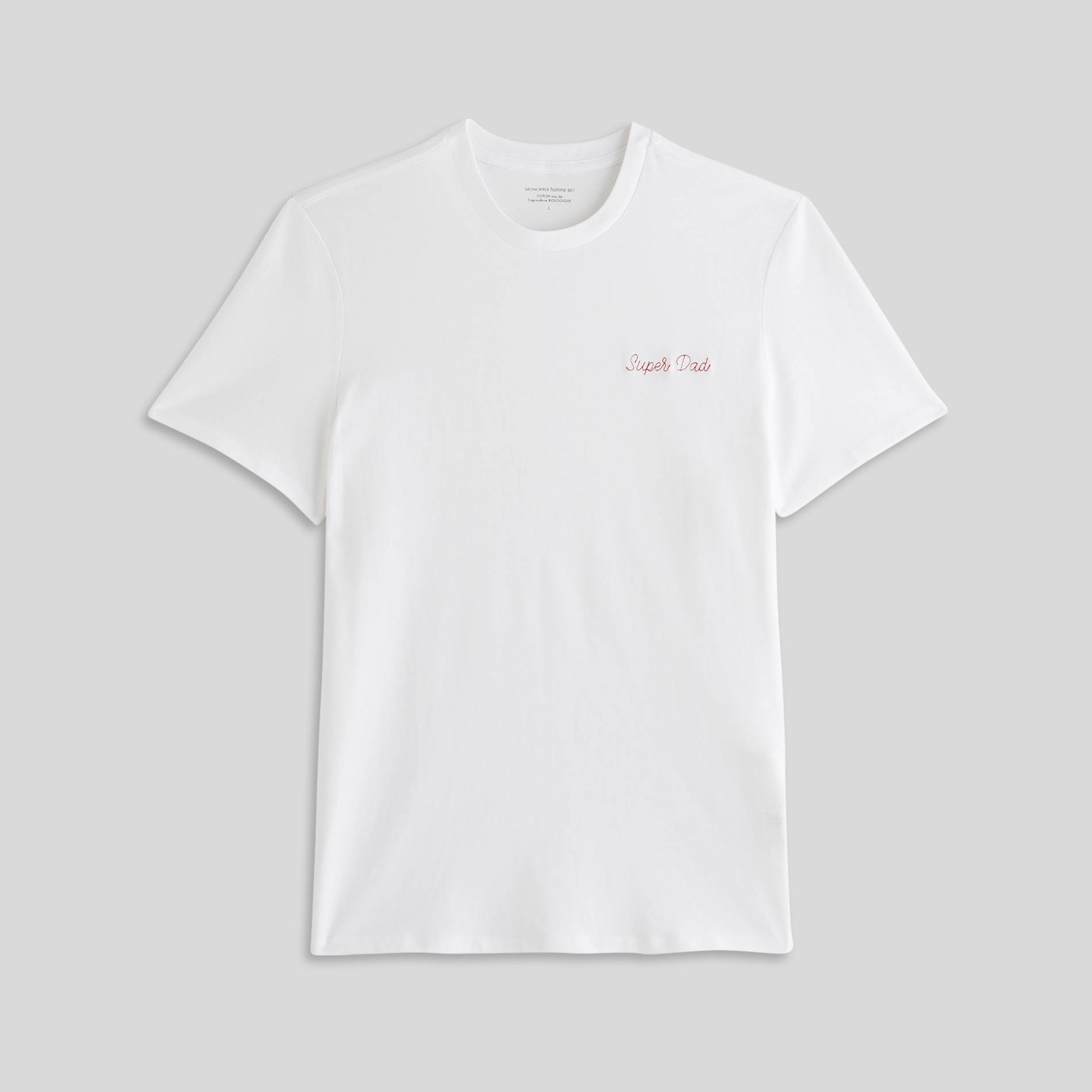 T-shirt fête des pères en coton BIO, Blanc, large image number 2