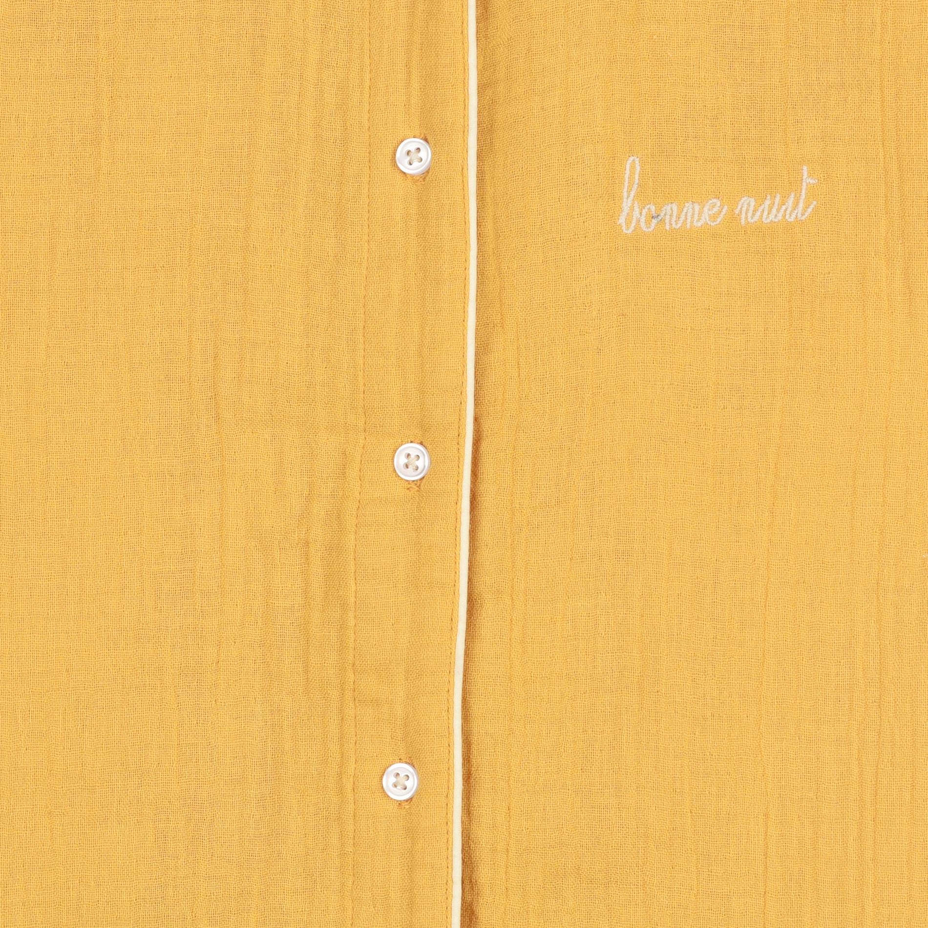 Pyjama en gaze de coton BIO, Jaune foncé, large image number 2