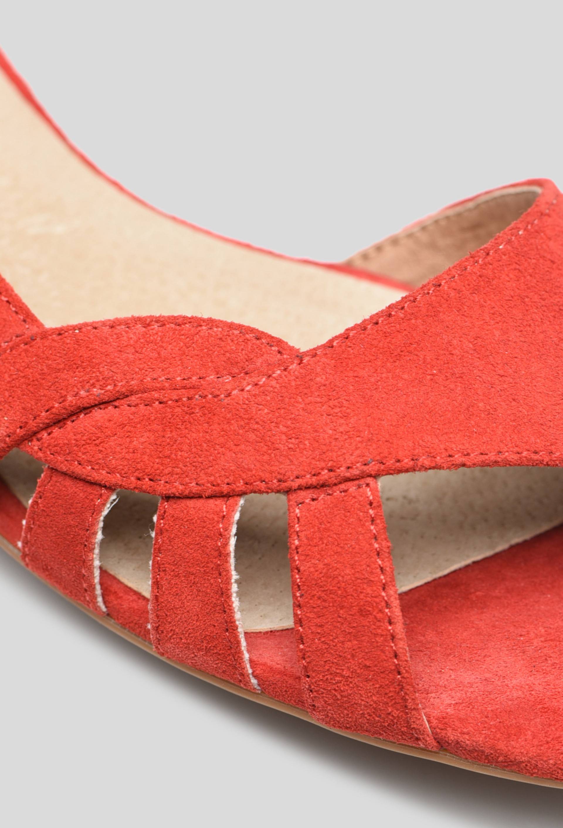 Ballerine en cuir ajour&eacute;e, Rouge fonc&eacute;, large image number 2