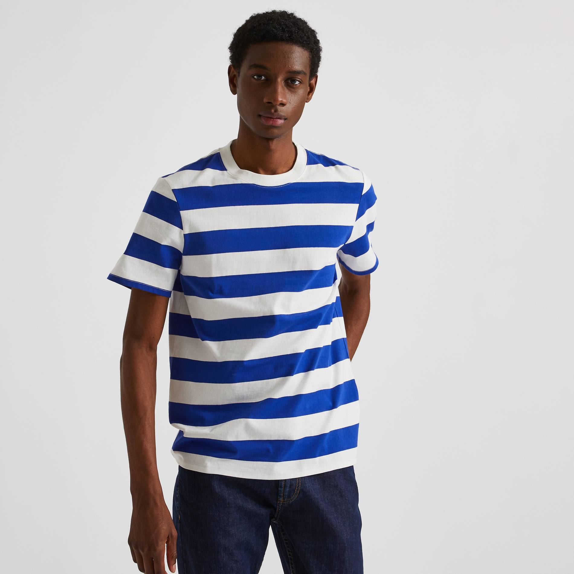 Tee-shirt rayé en coton BIO, Blanc, large image number 0.0