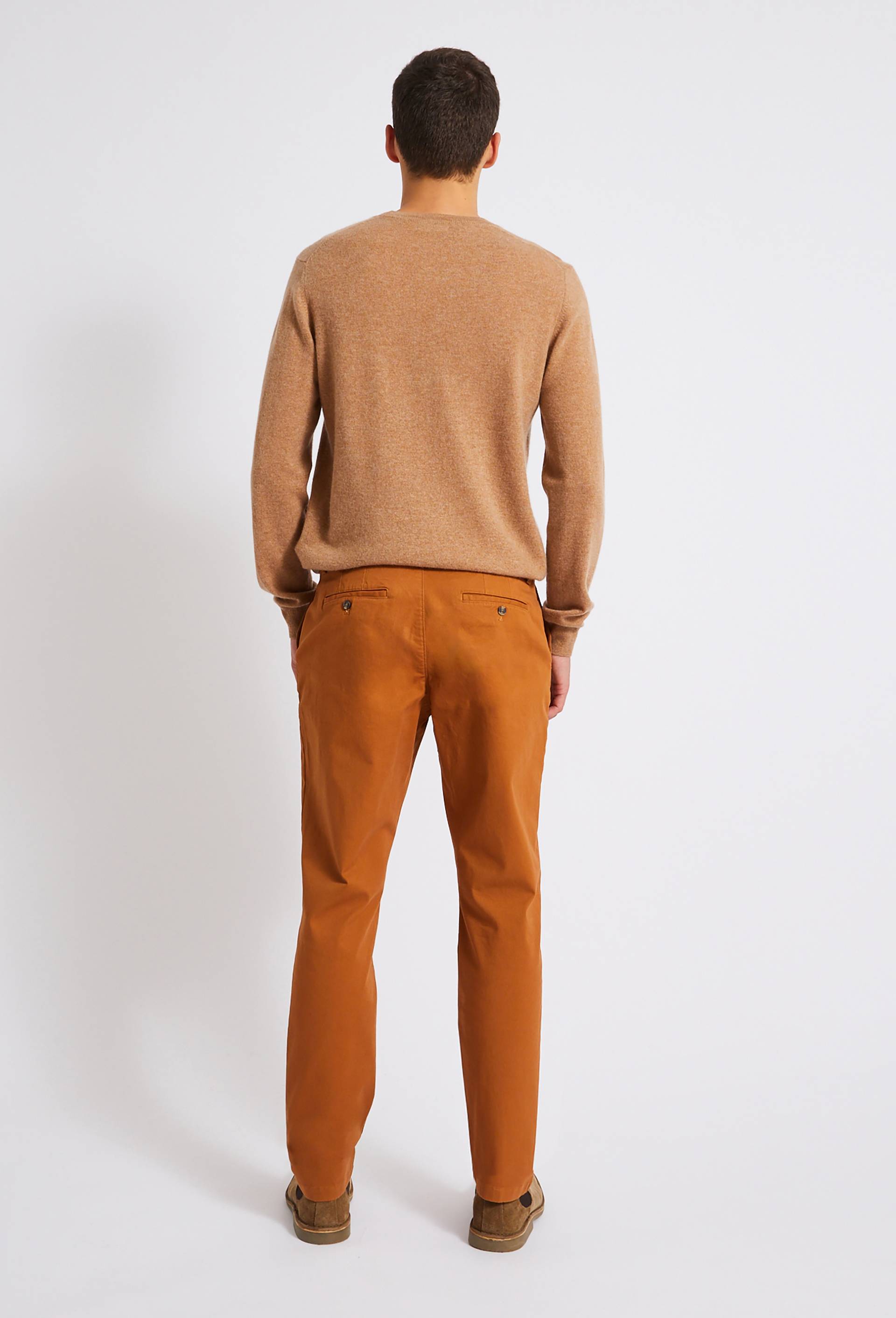 Pantalon chino straight en coton BIO, Brun clair, large image number 1