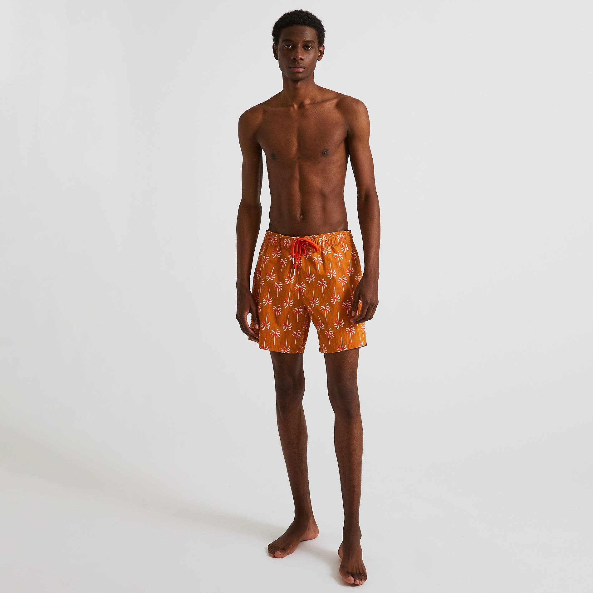 Short de bain imprimé, Orange, large image number 0