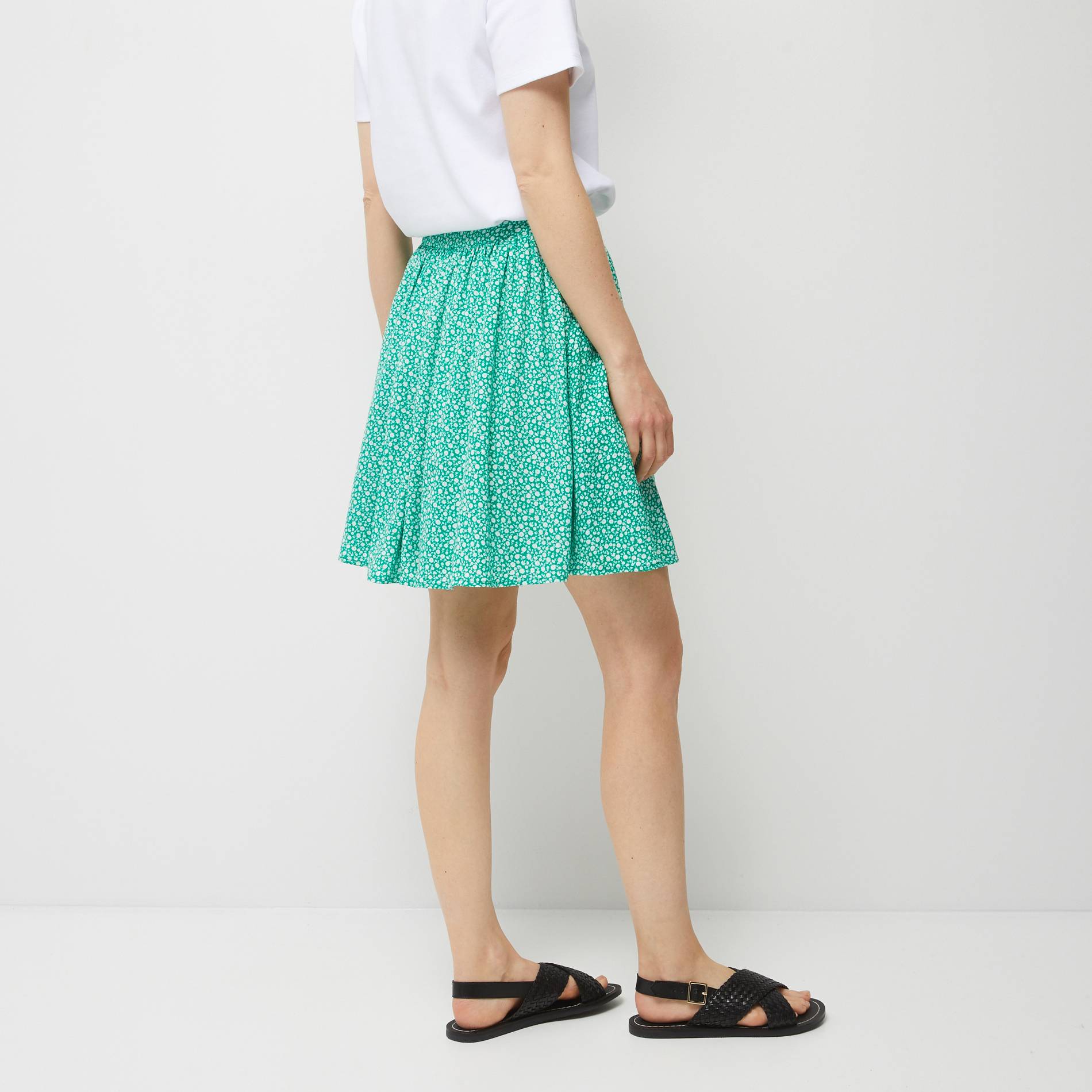 Jupe courte en viscose, Vert, large image number 1.0