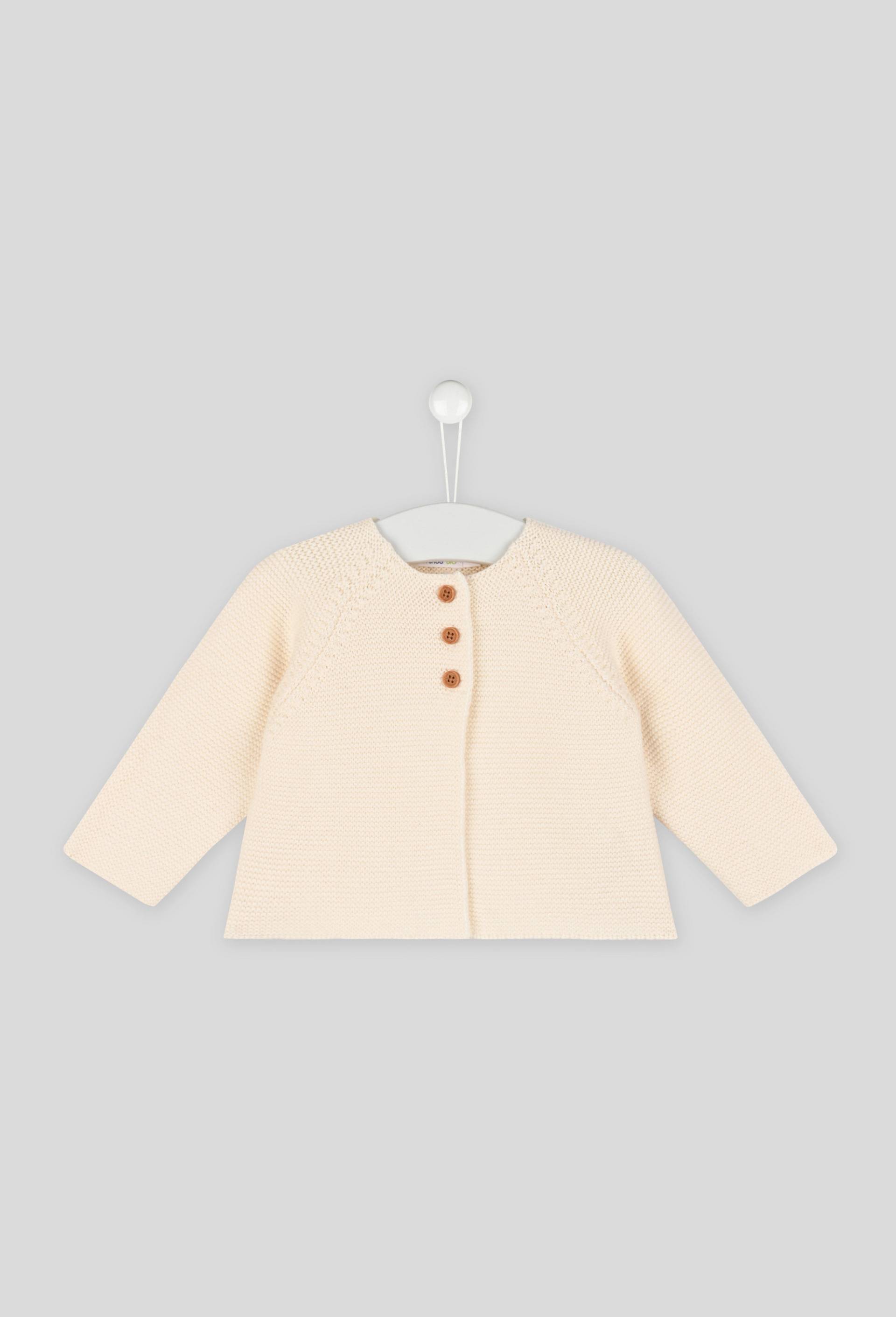 Cardigan mixte, contient du coton BIO, Oeko-Tex, Ecru, large image number 0.0