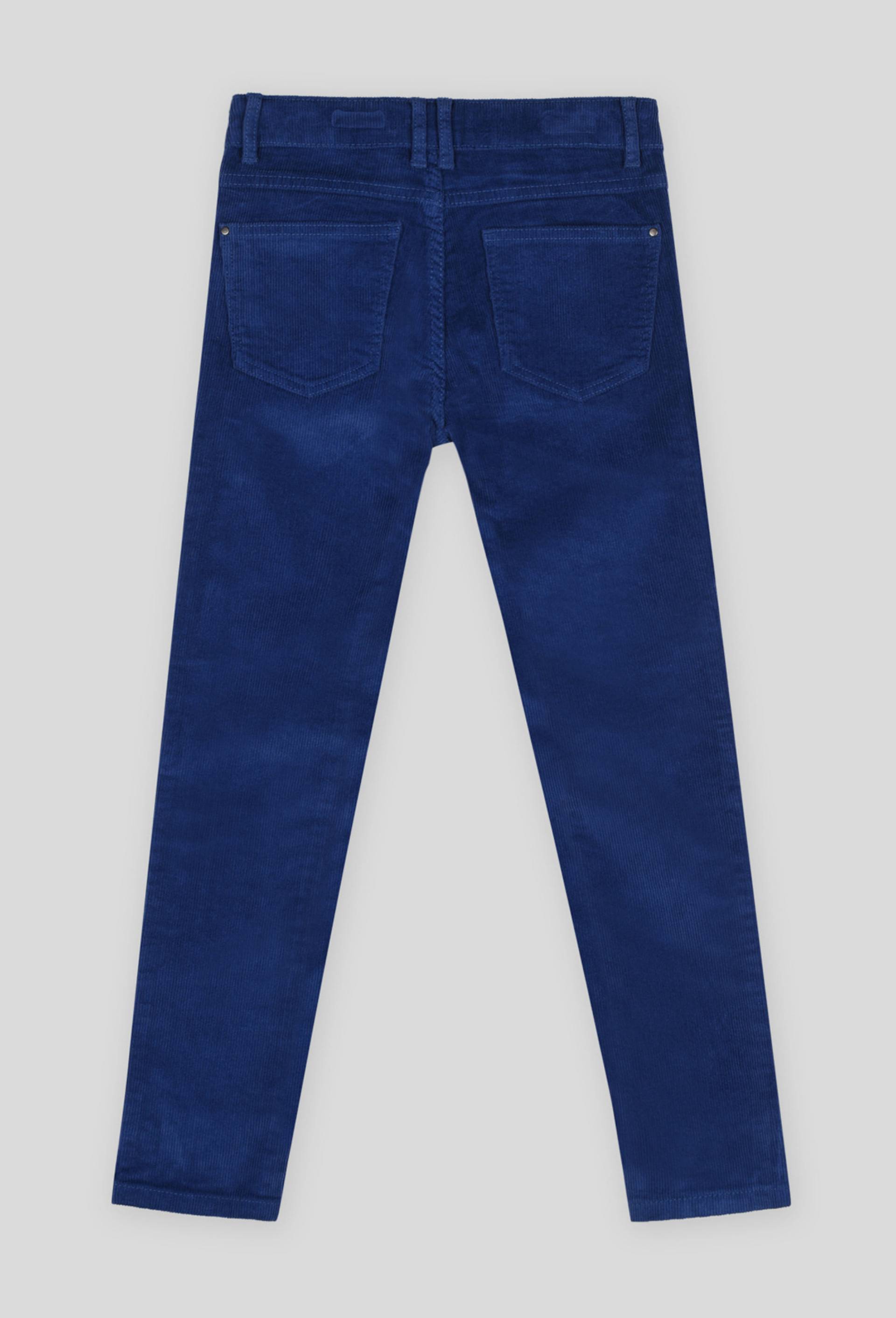 Pantalon en velours coupe slim certifié Oekotex, BLEU, large image number 1
