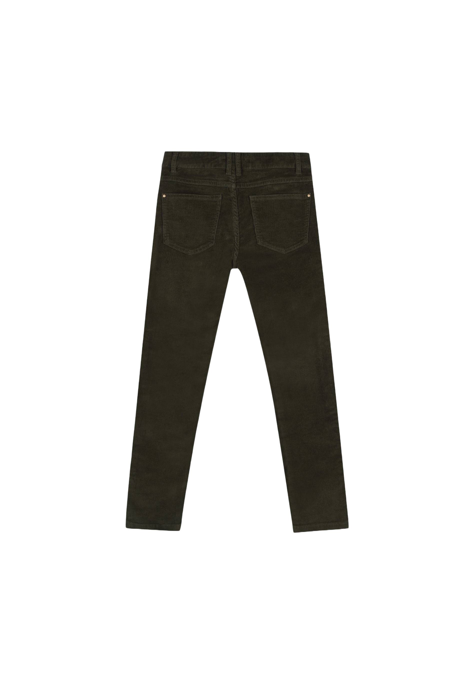 Pantalon en velours coupe slim certifié Oekotex, Vert foncé, large image number 4