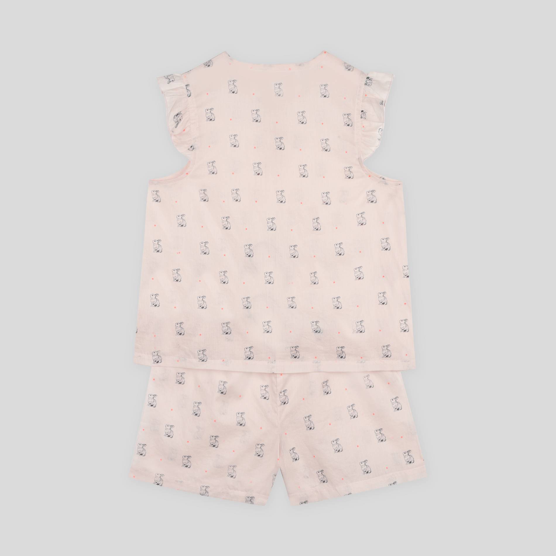 Pyjama imprimé en coton BIO, Rose clair, large image number 1