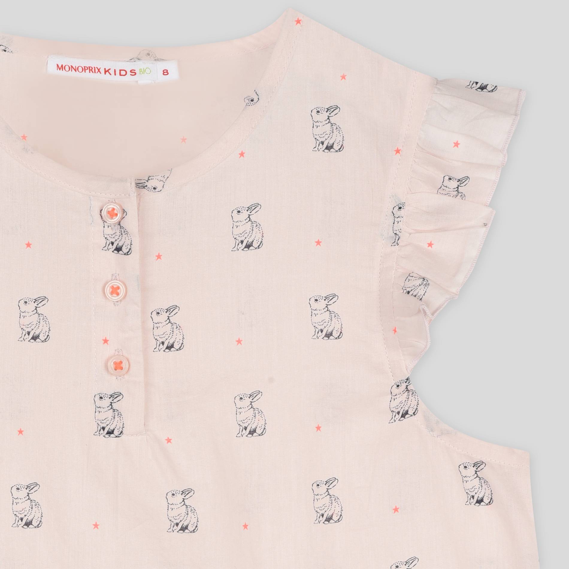 Pyjama imprimé en coton BIO, Rose clair, large image number 2