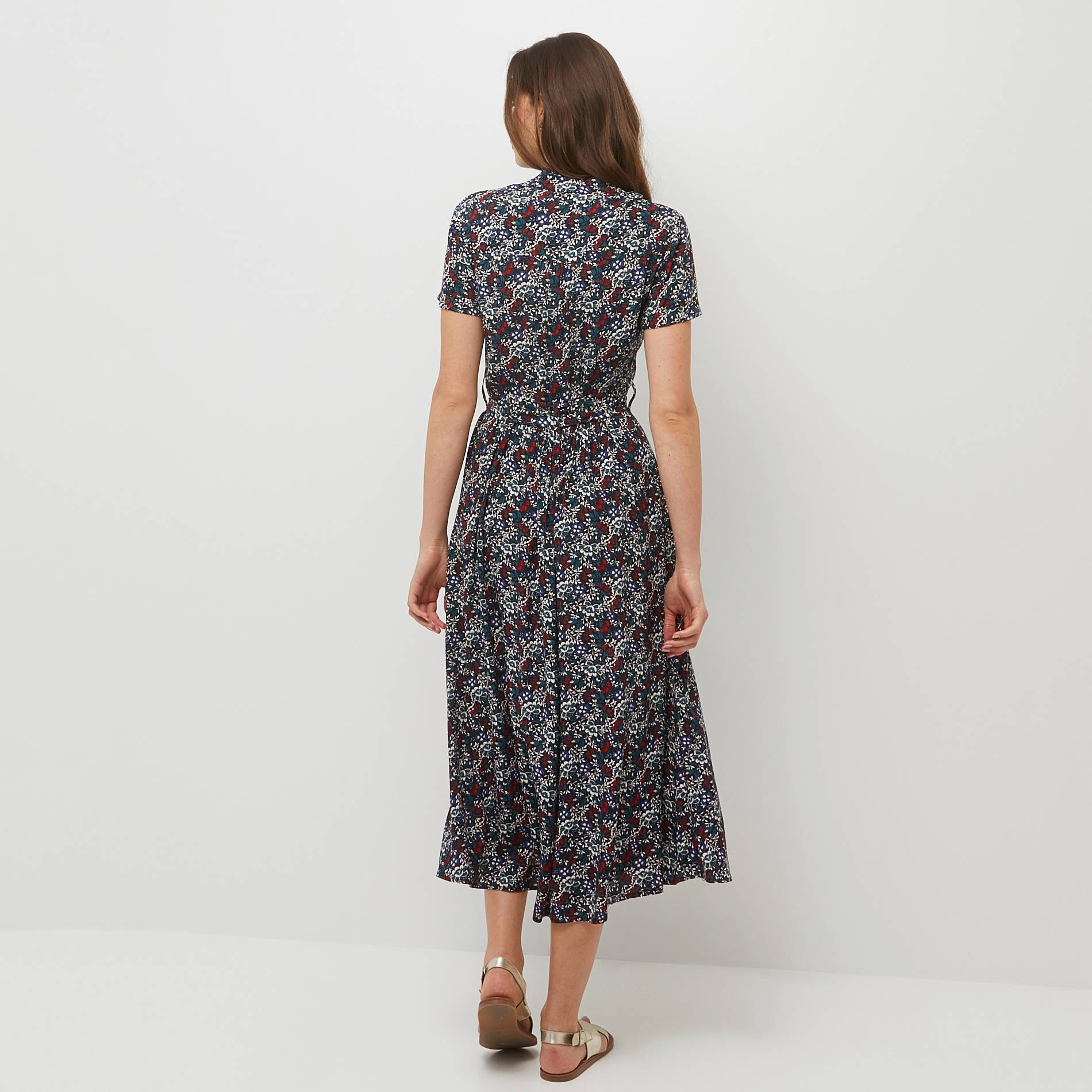 Robe manches courtes en viscose, Bleu fonc&eacute;, large image number 1