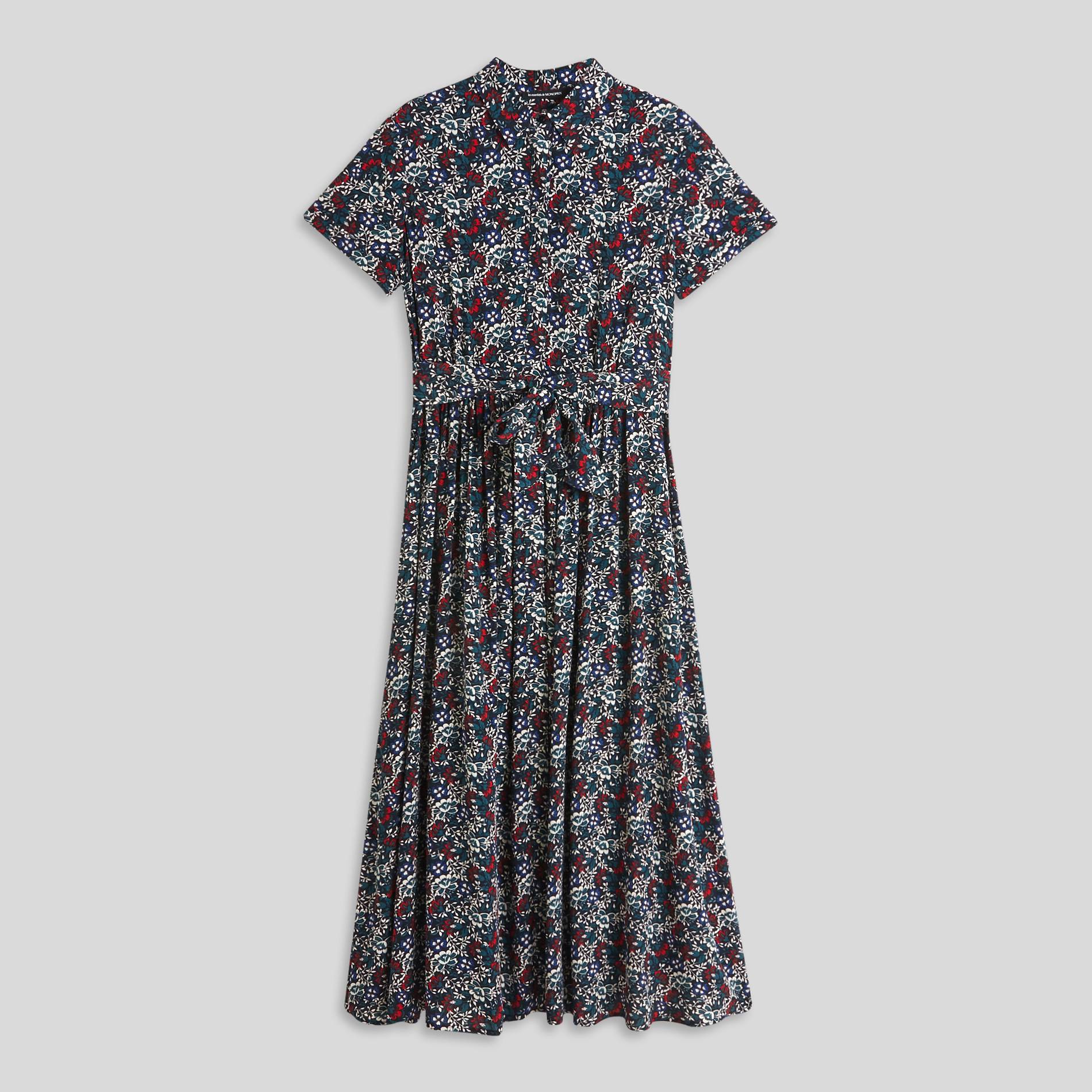 Robe manches courtes en viscose, Bleu fonc&eacute;, large image number 2