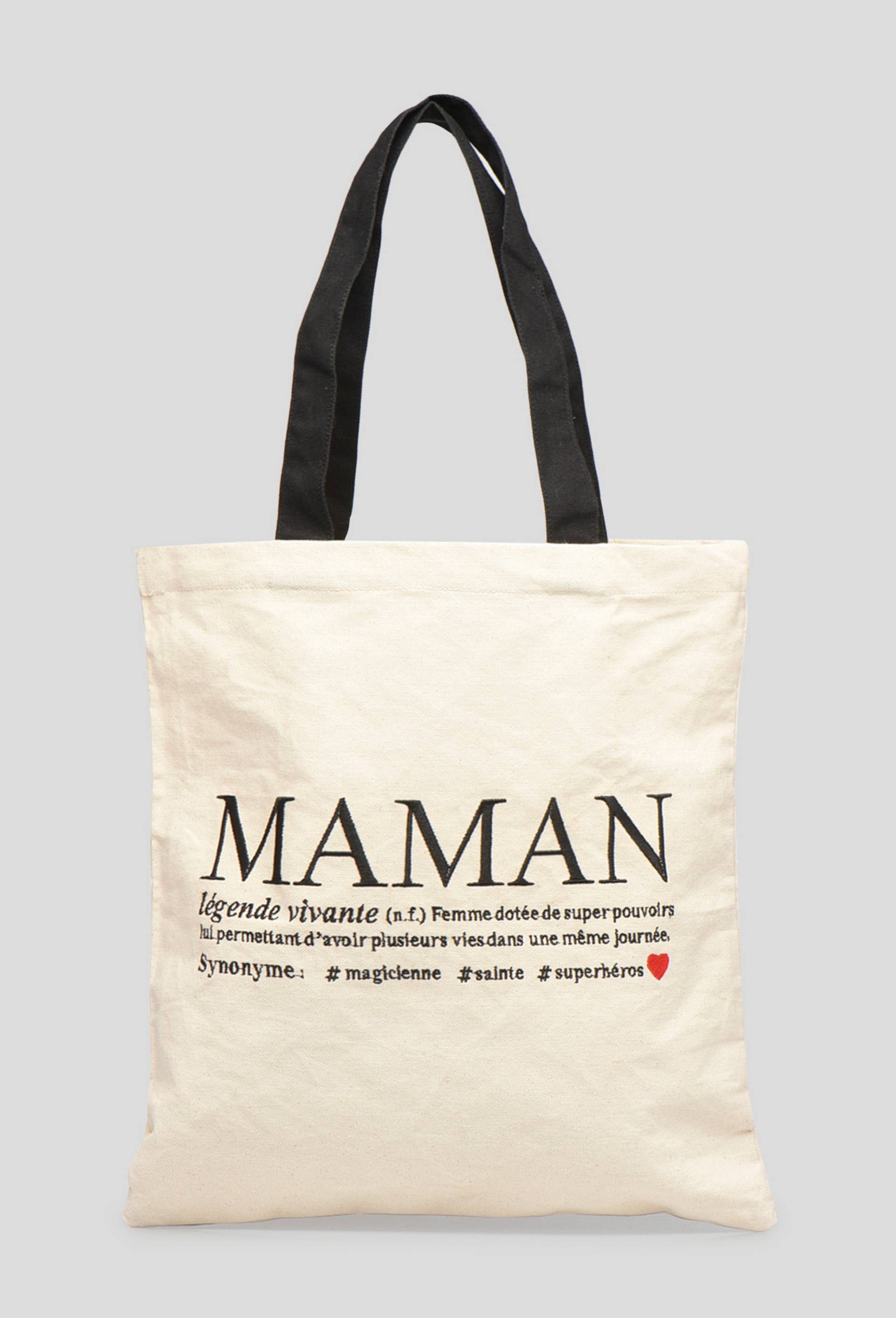 Tote bag Definiton Maman en coton bio, Ecru, large image number 0.0