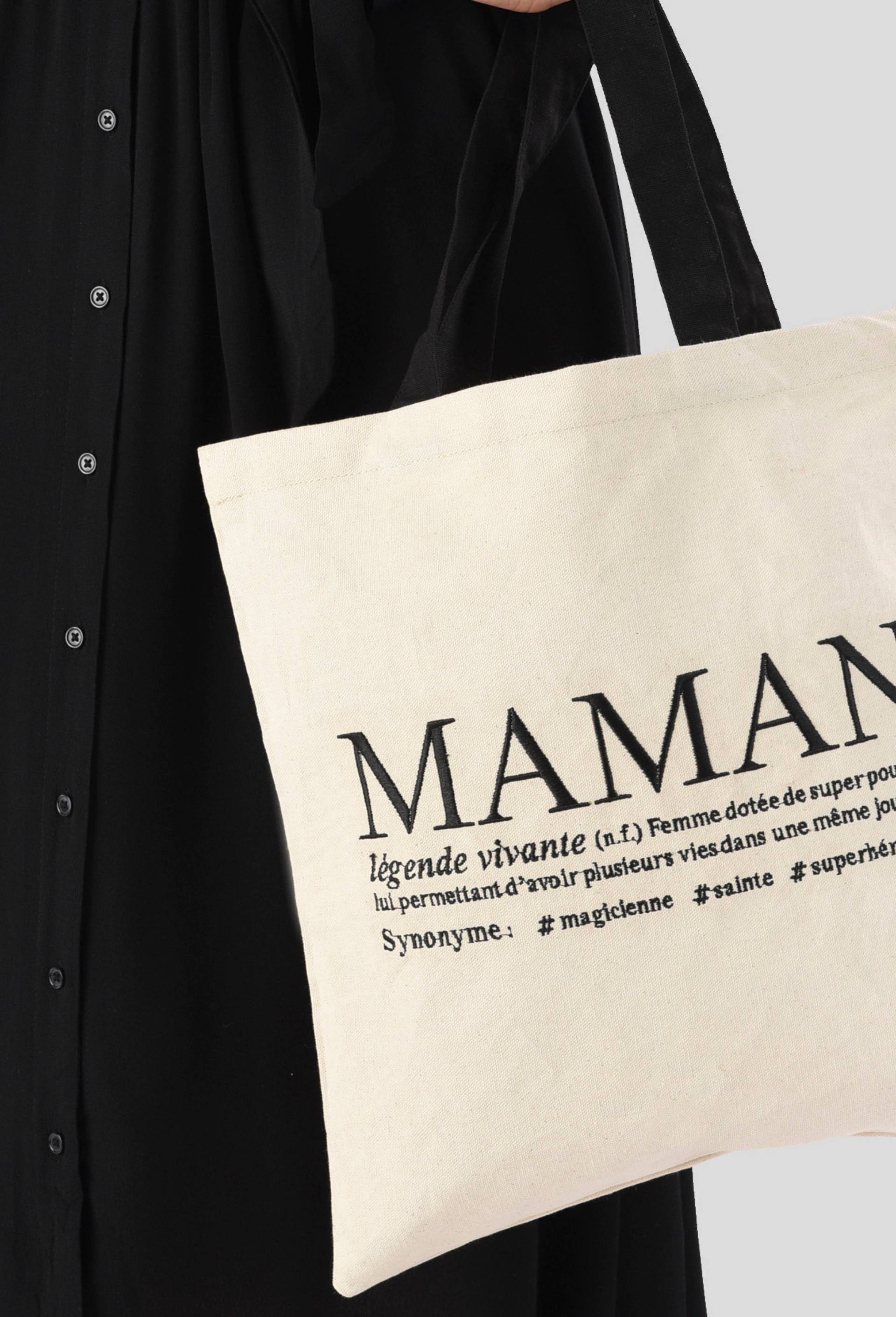 Tote bag Definiton Maman en coton bio, Ecru, large image number 2