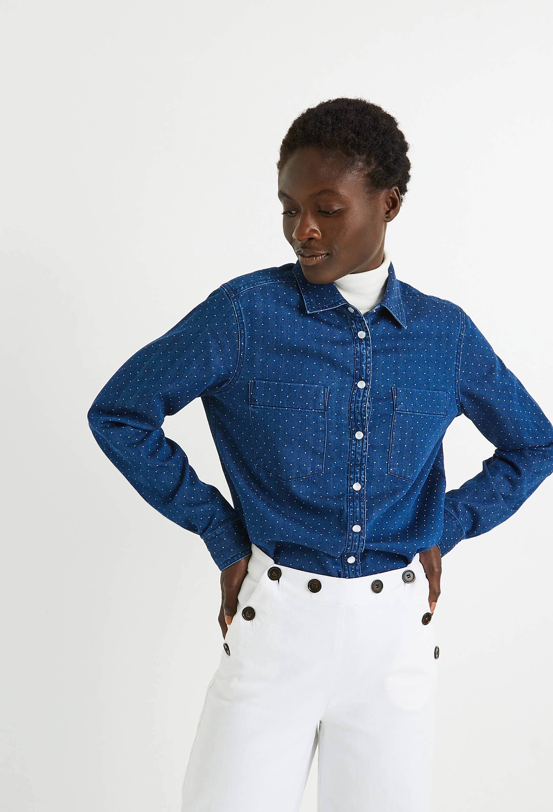 Chemise en jean, Bleu, large image number 0.0