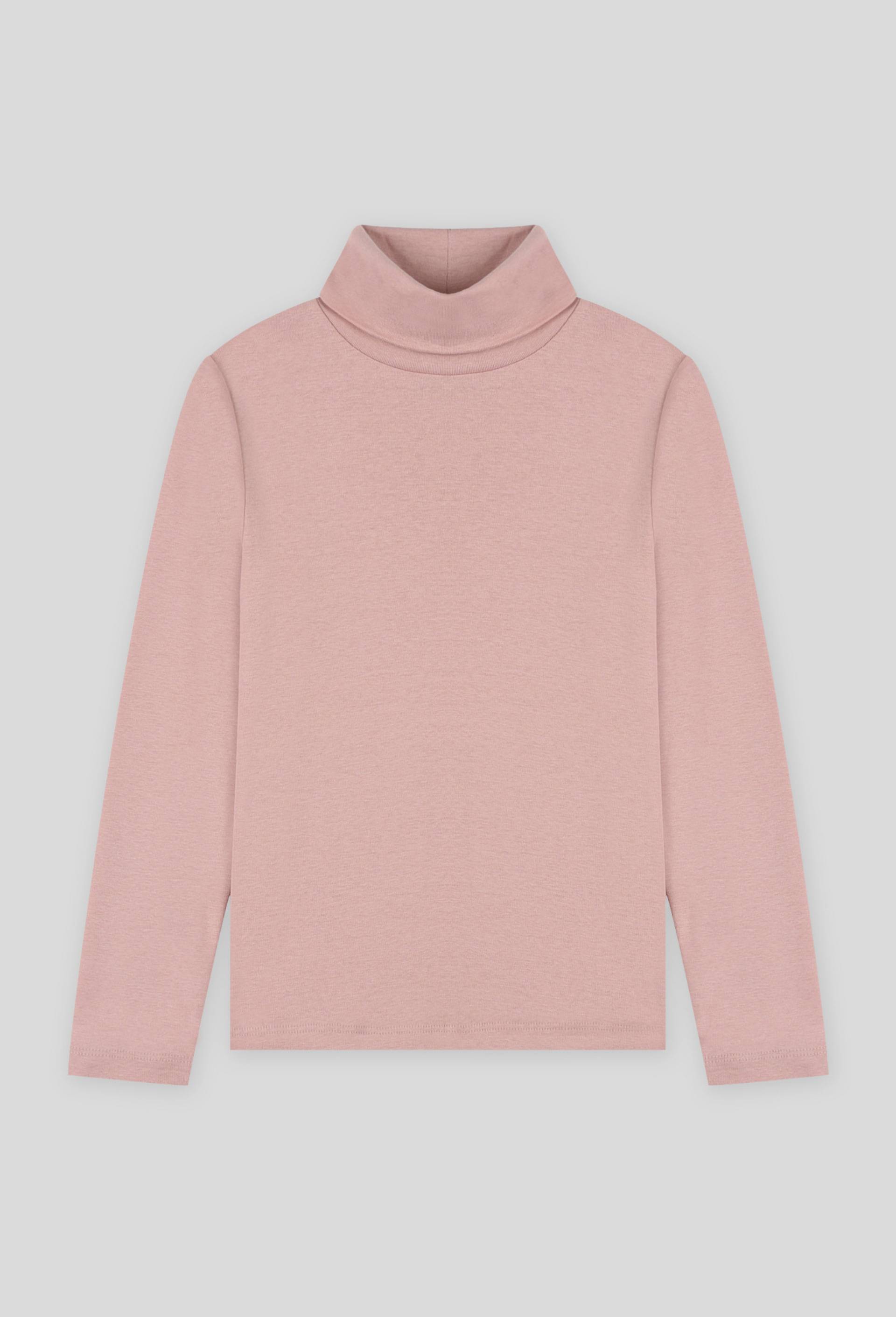TEESHIRT UNI MANCHES LONGUES COL ROULE, Rose clair, large image number 0