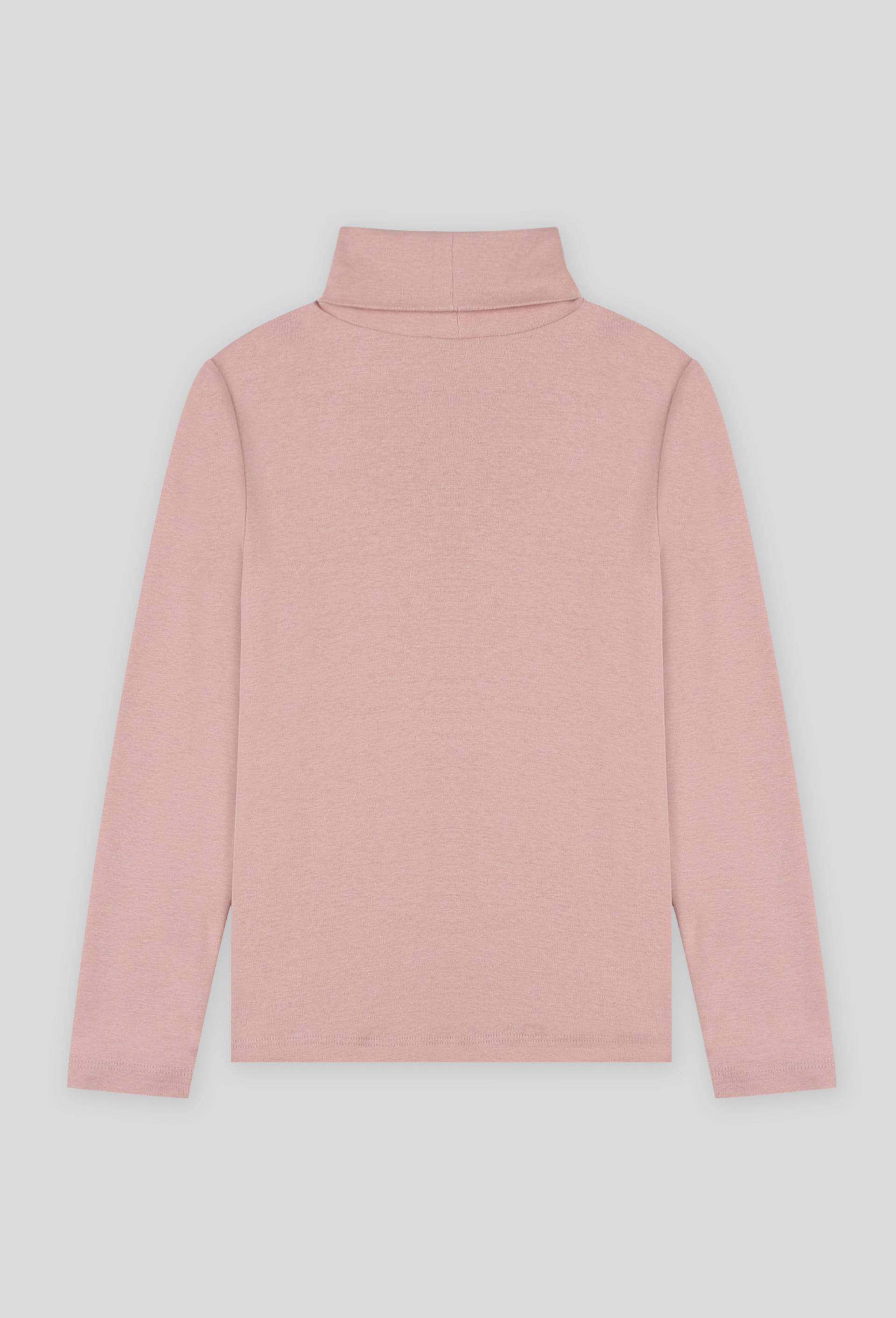 TEESHIRT UNI MANCHES LONGUES COL ROULE, Rose clair, large image number 1