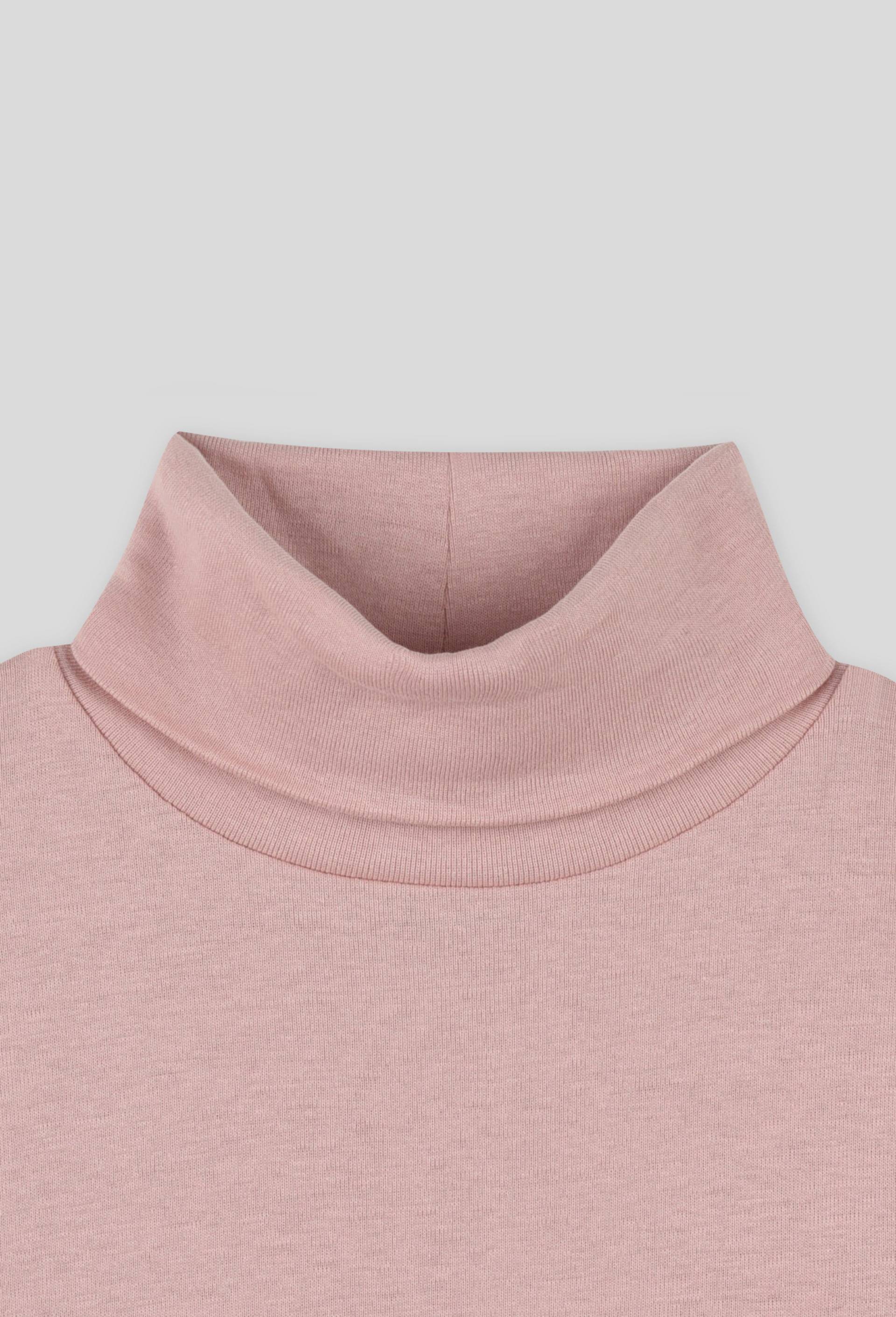 TEESHIRT UNI MANCHES LONGUES COL ROULE, Rose clair, large image number 2