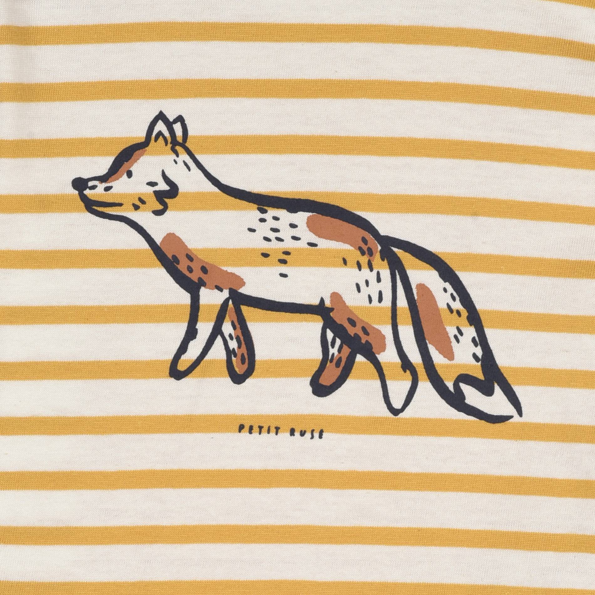 T-shirt manches longues rayé en coton BIO, Brun clair, large image number 2