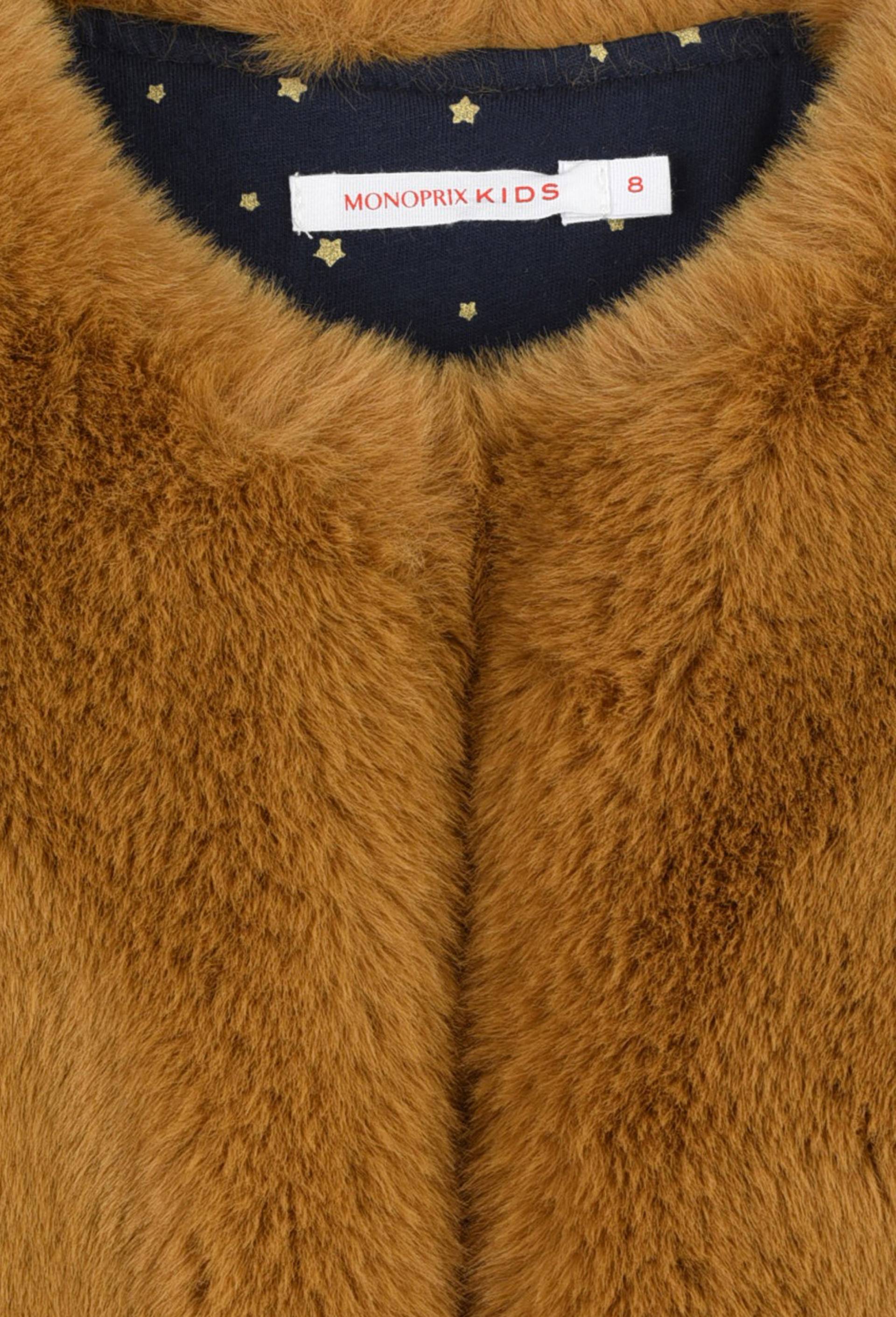 Gilet en fausse fourrure contenant du polyester recyclé, Brun clair, large image number 2