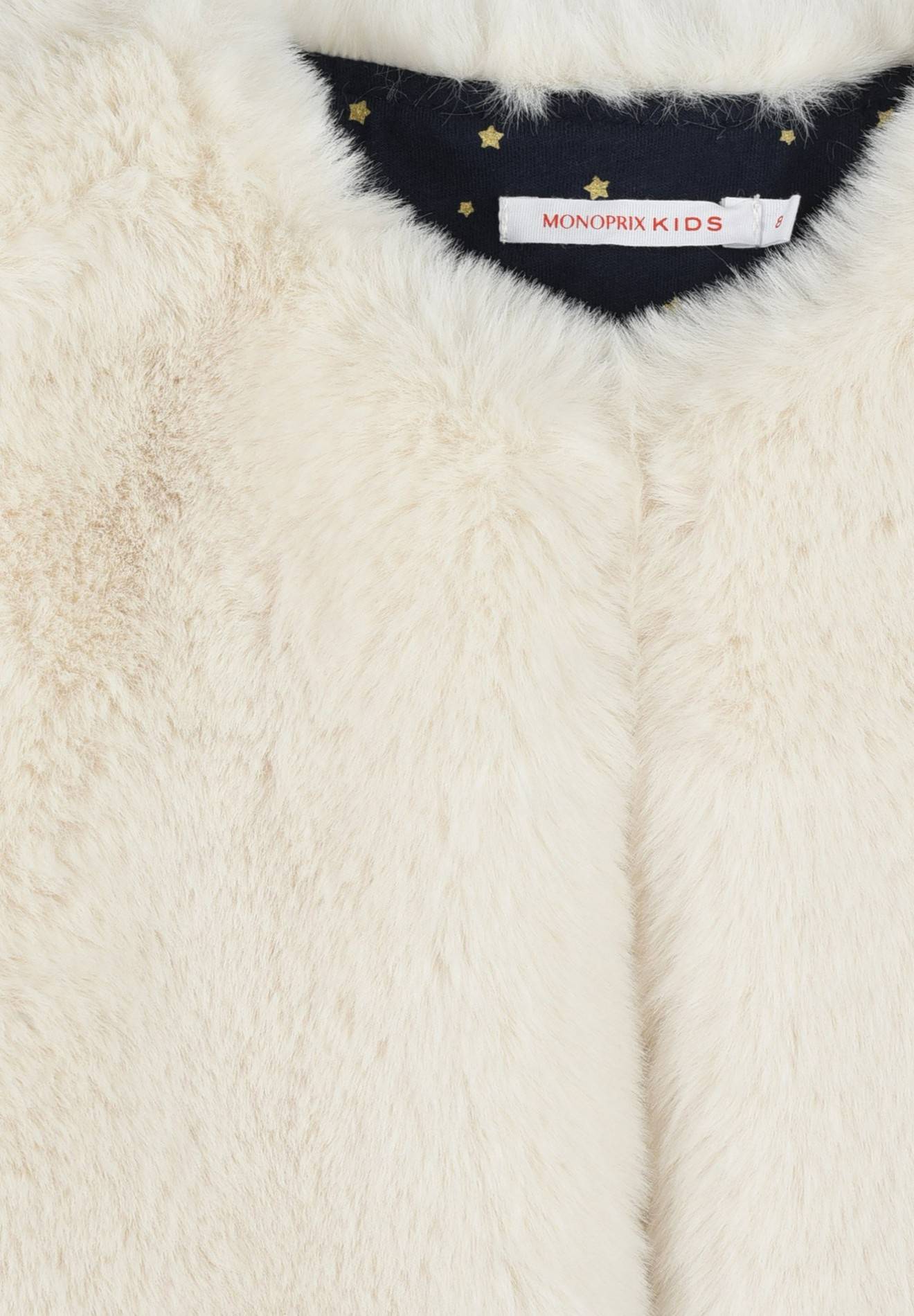 Gilet en fausse fourrure contenant du polyester recycl&eacute;, Ecru, large image number 5
