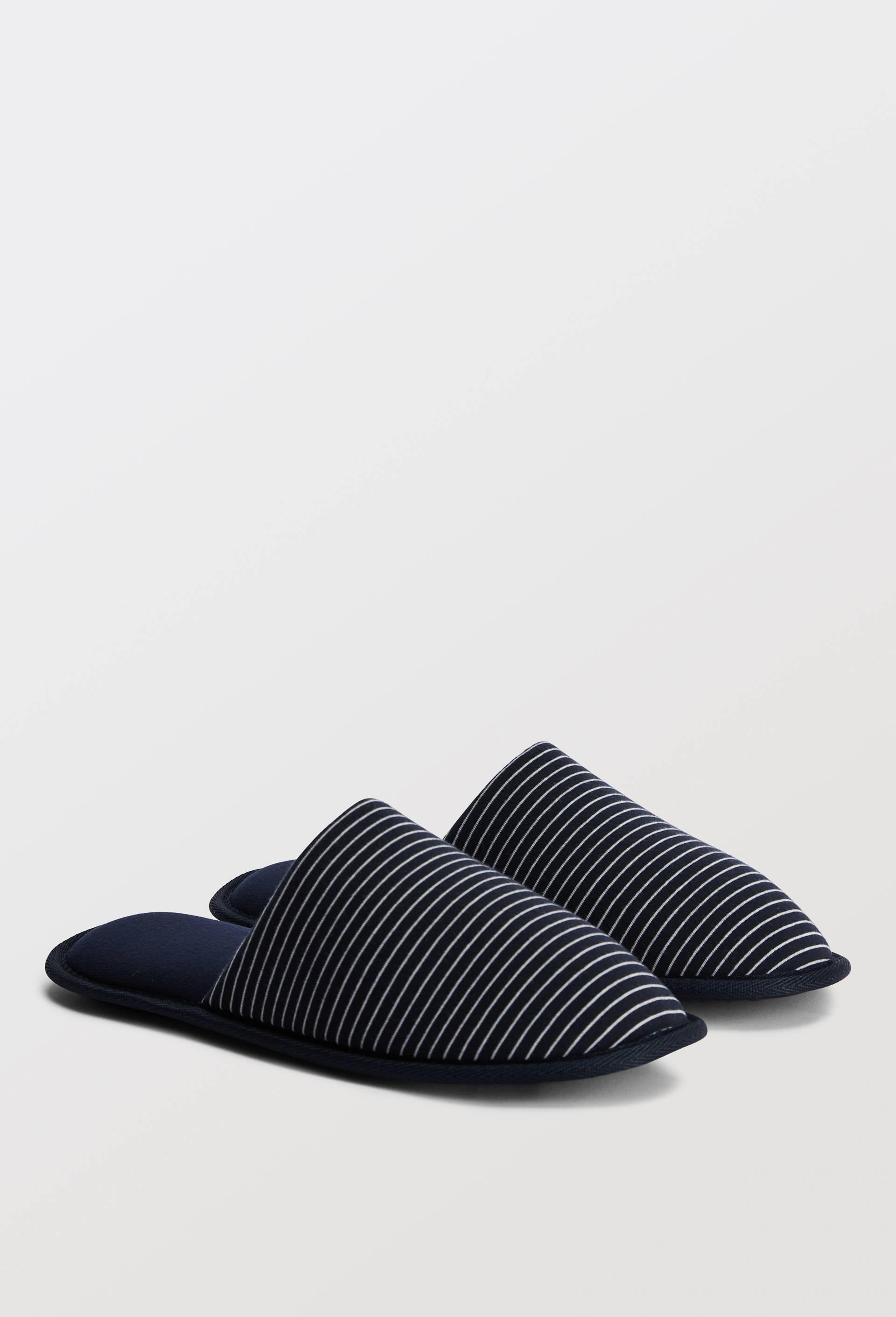 Mules ray&eacute;es, Bleu fonc&eacute;, swatch image