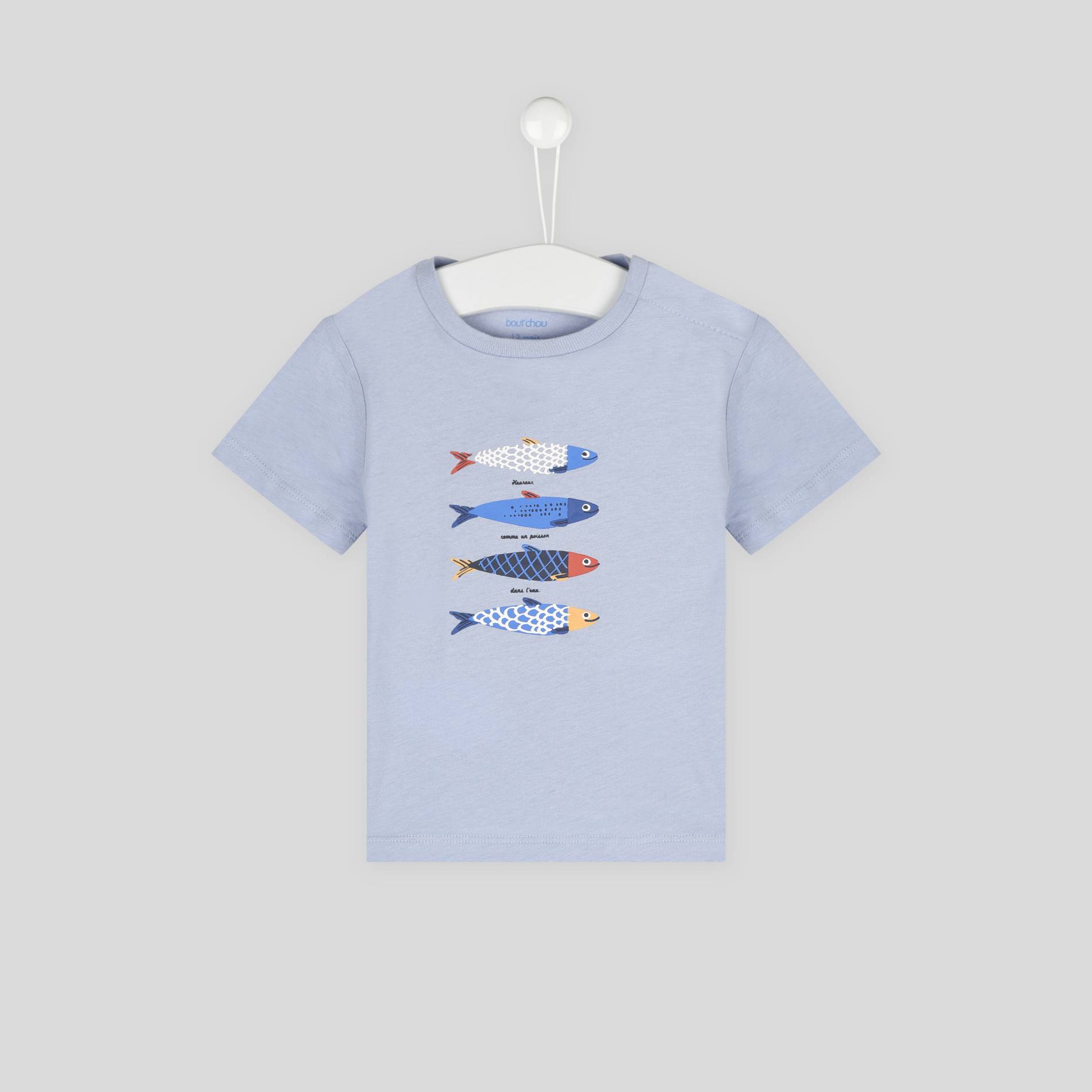 T-shirt imprimé en coton BIO, Bleu clair, large image number 0.0