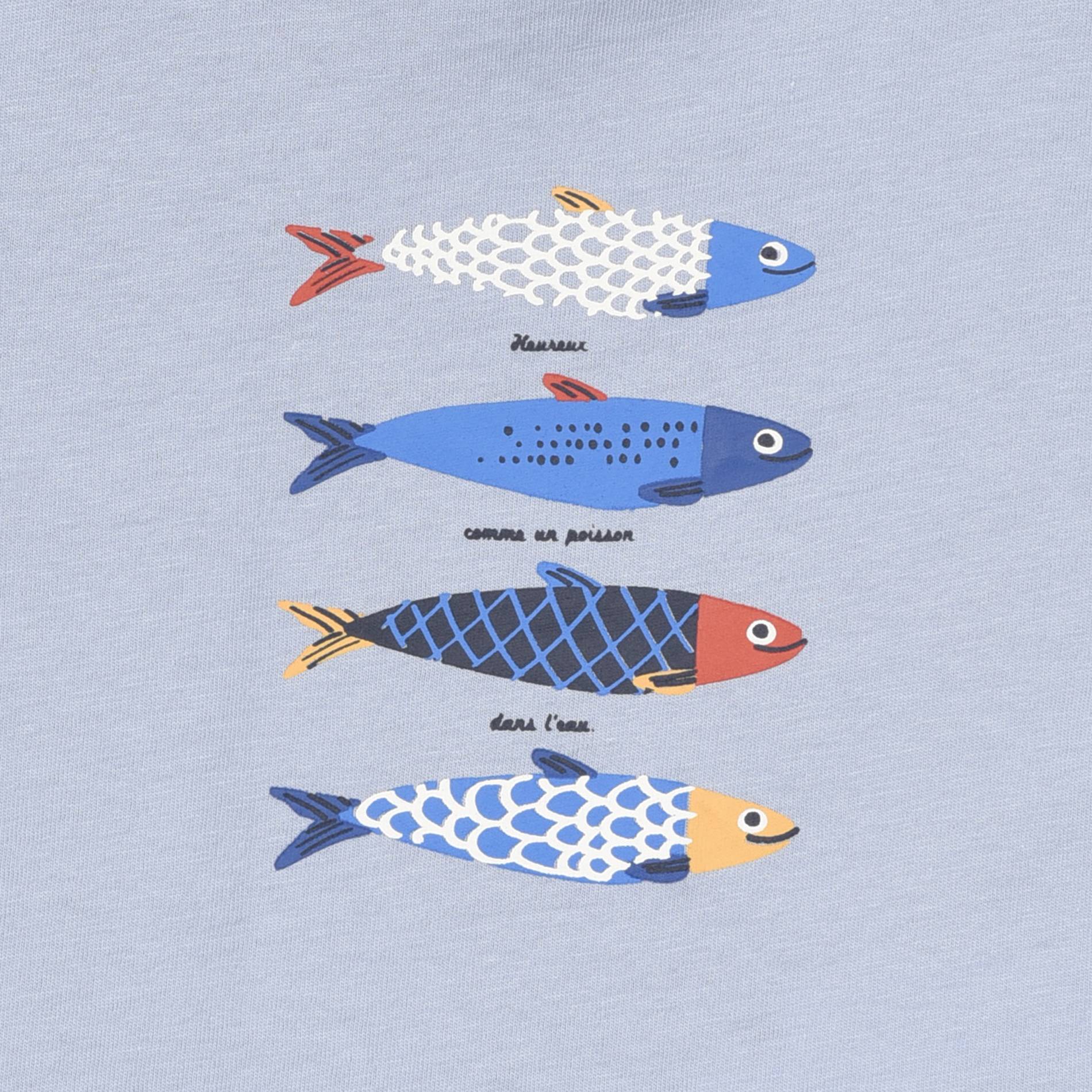 T-shirt imprimé en coton BIO, Bleu clair, large image number 2.0