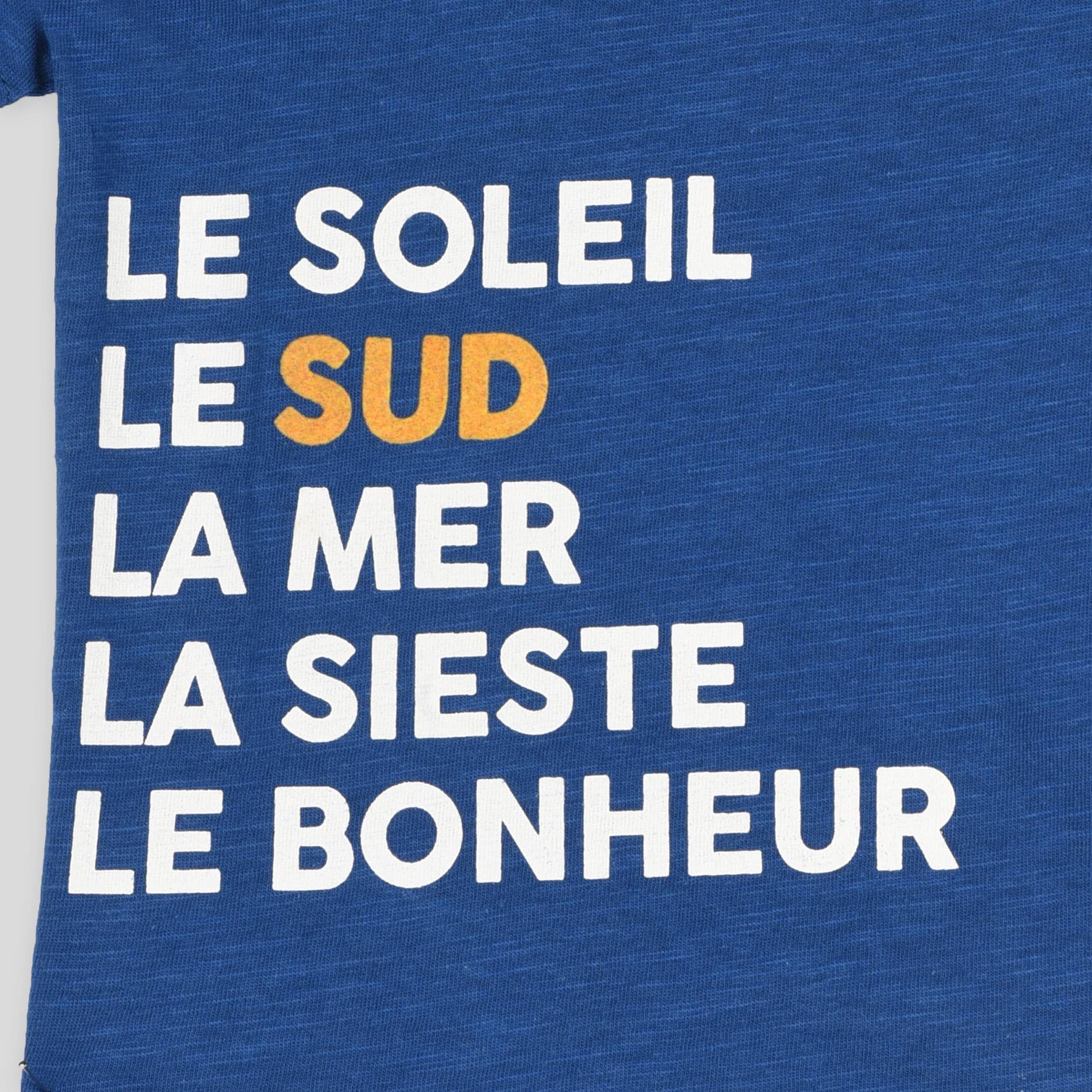 T-shirt imprimé en coton BIO, Bleu, large image number 2.0