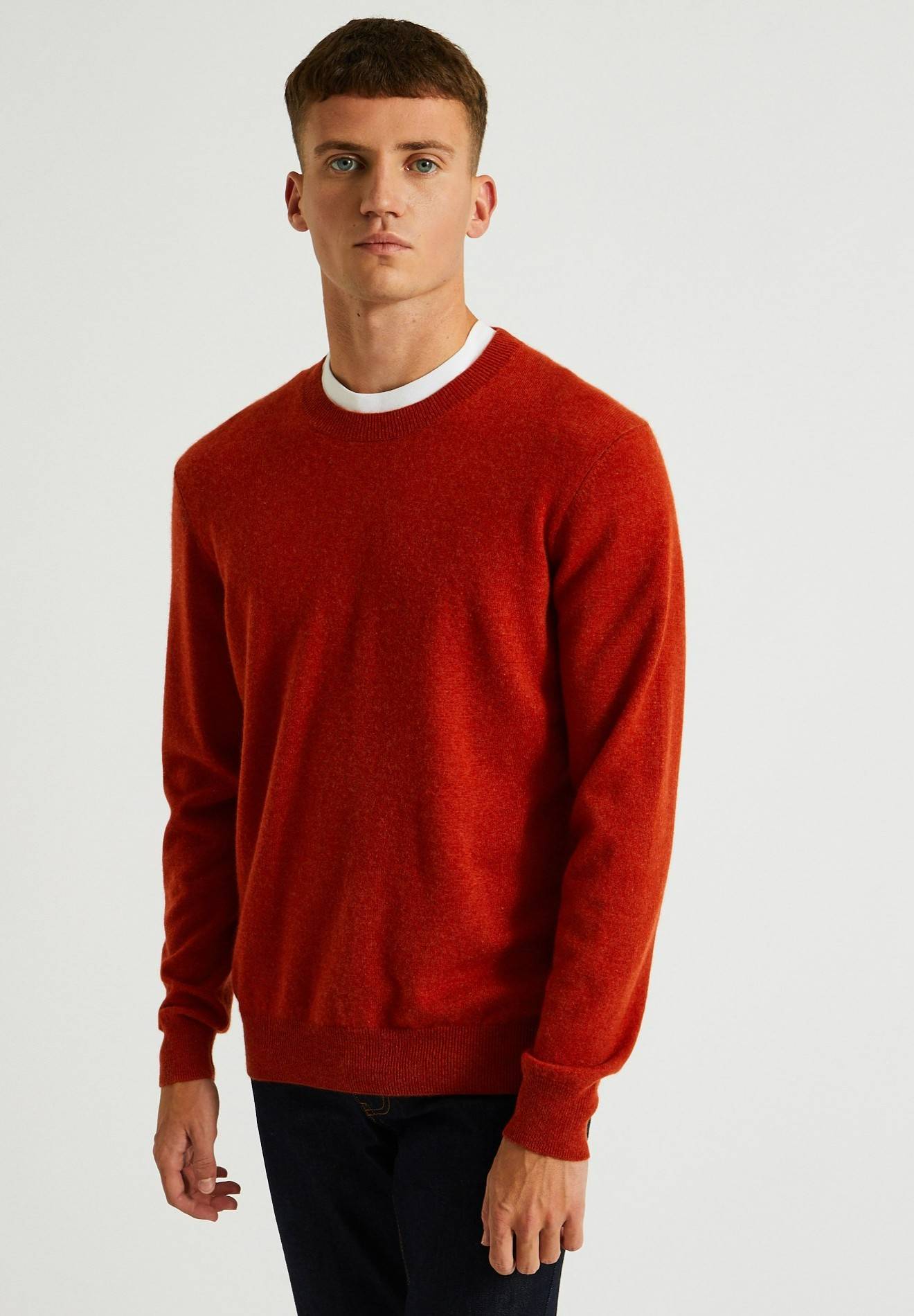 Pull col rond en 100% cachemire, Rouge fonc&eacute;, large image number 3