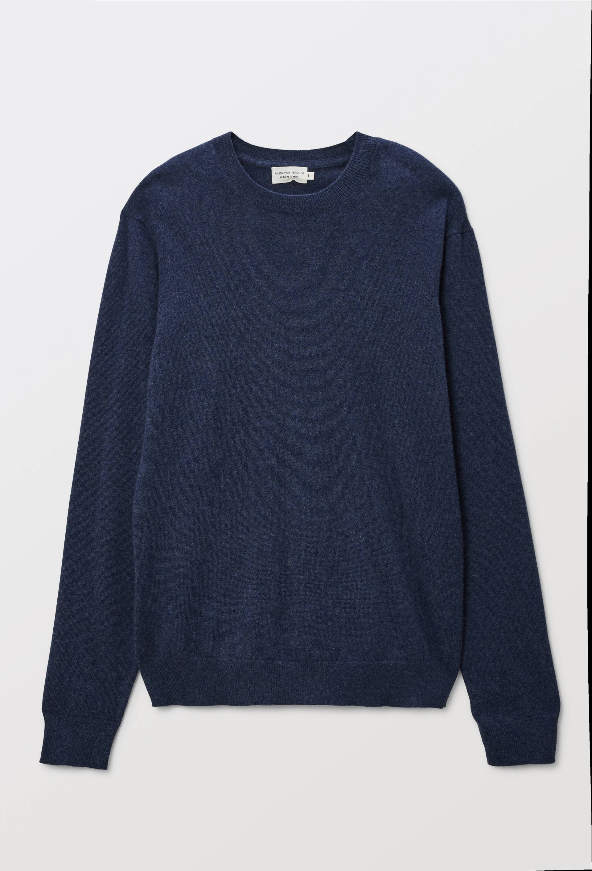 Pull col rond en 100% cachemire, Bleu fonc&eacute;, large image number 2.0