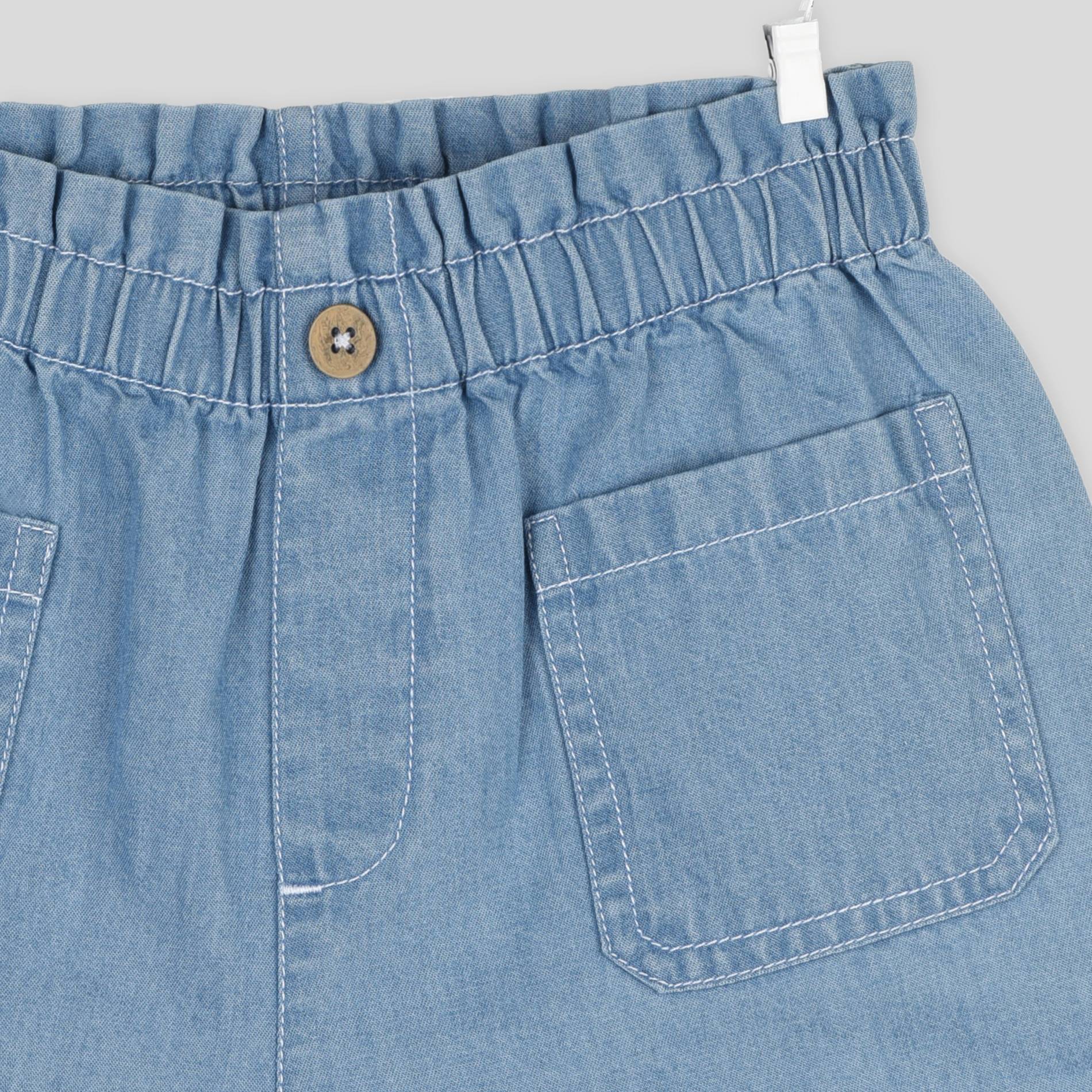 Short en chambray BIO, BLEU, large image number 0
