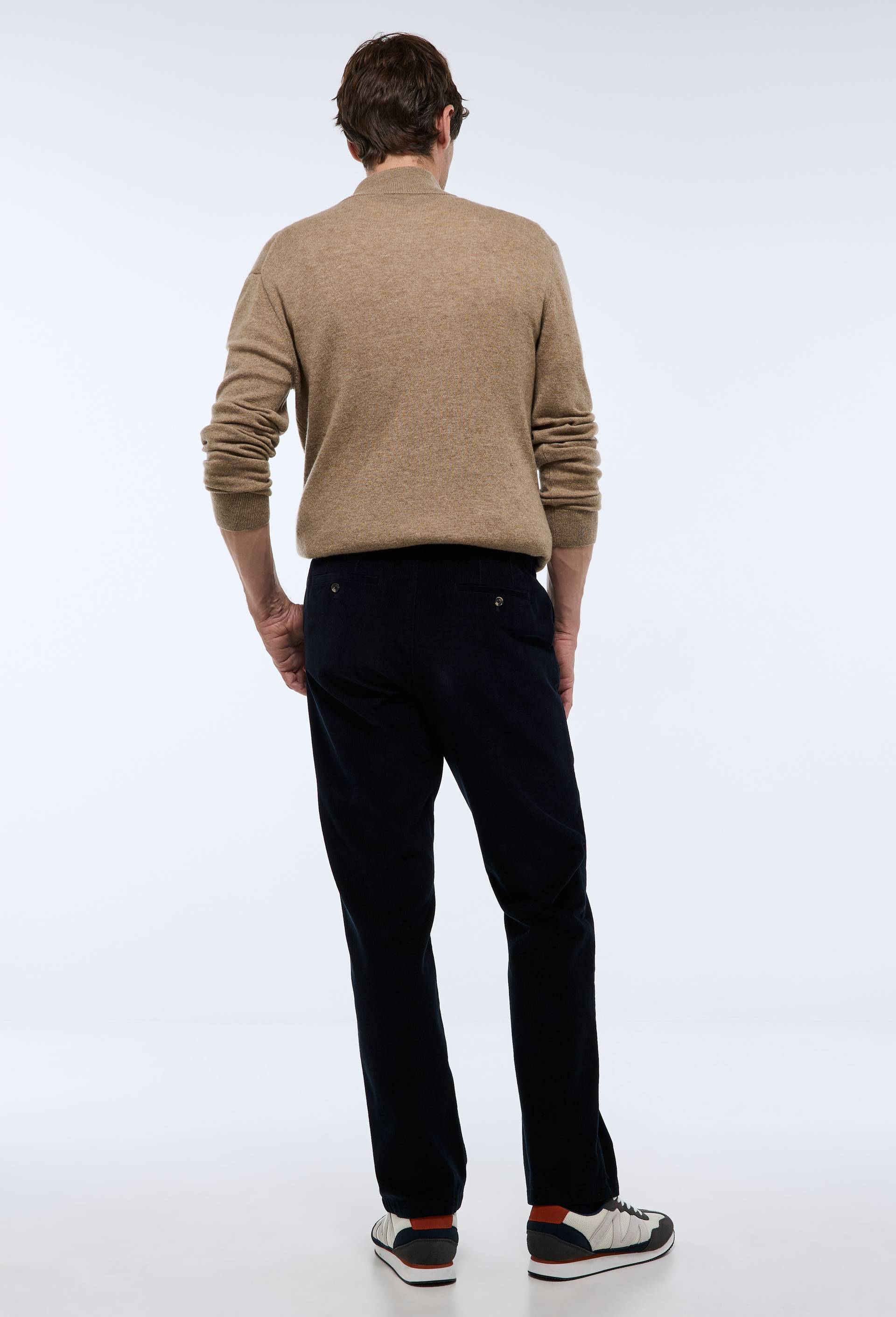 Pantalon velours en coton BIO GOTS, Bleu fonc&eacute;, large image number 1