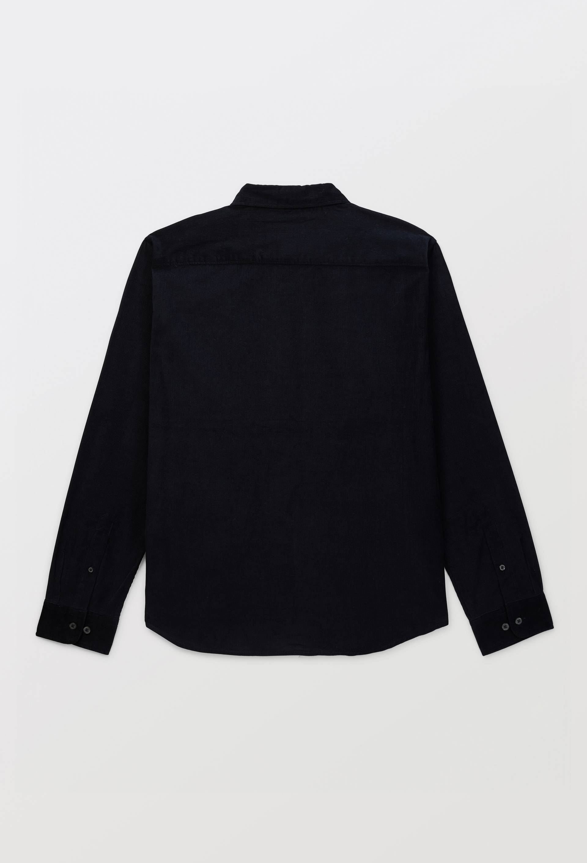 Chemise manches longues velours en coton BIO GOTS, Bleu fonc&eacute;, large image number 3.0