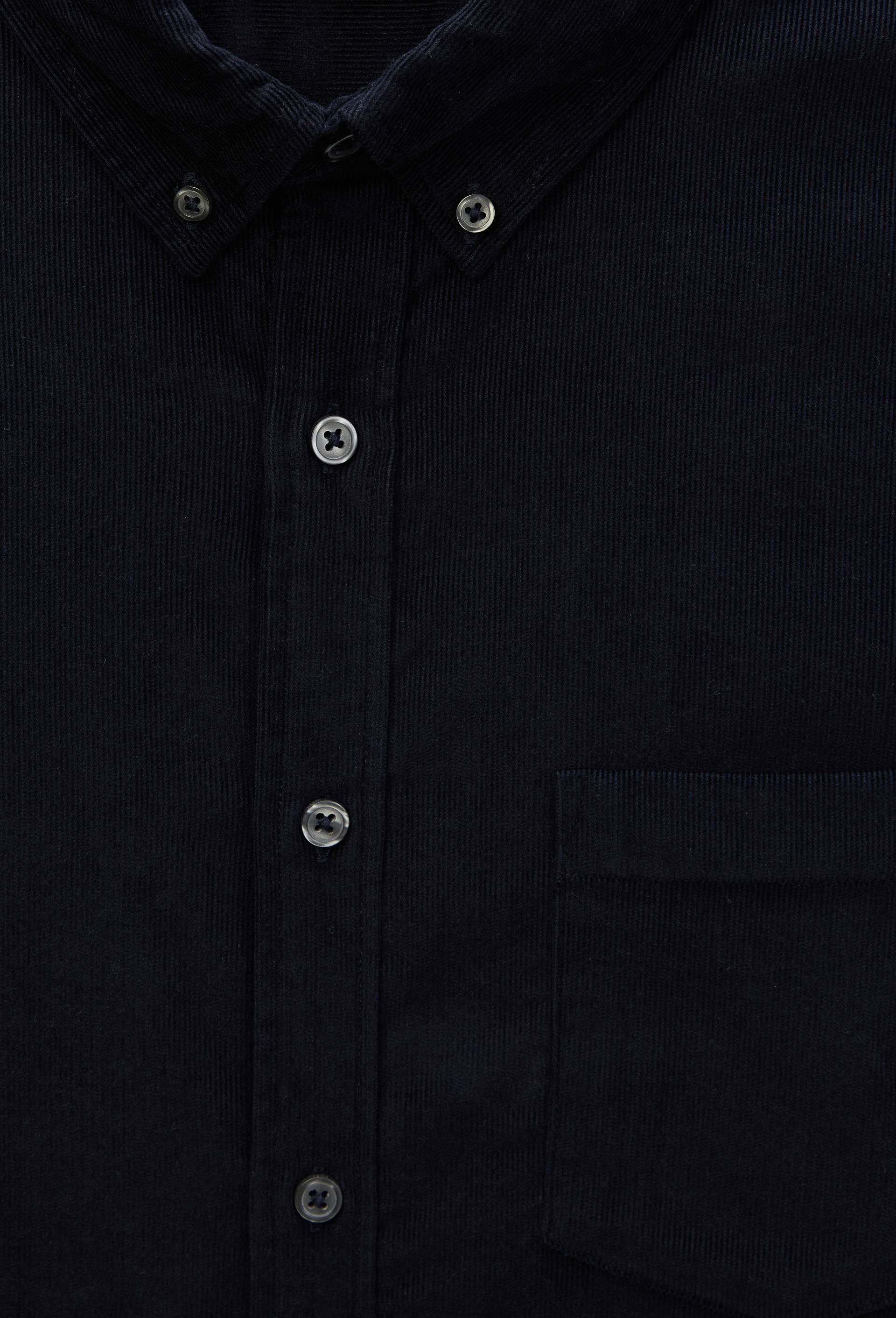 Chemise manches longues velours en coton BIO GOTS, Bleu fonc&eacute;, large image number 4.0