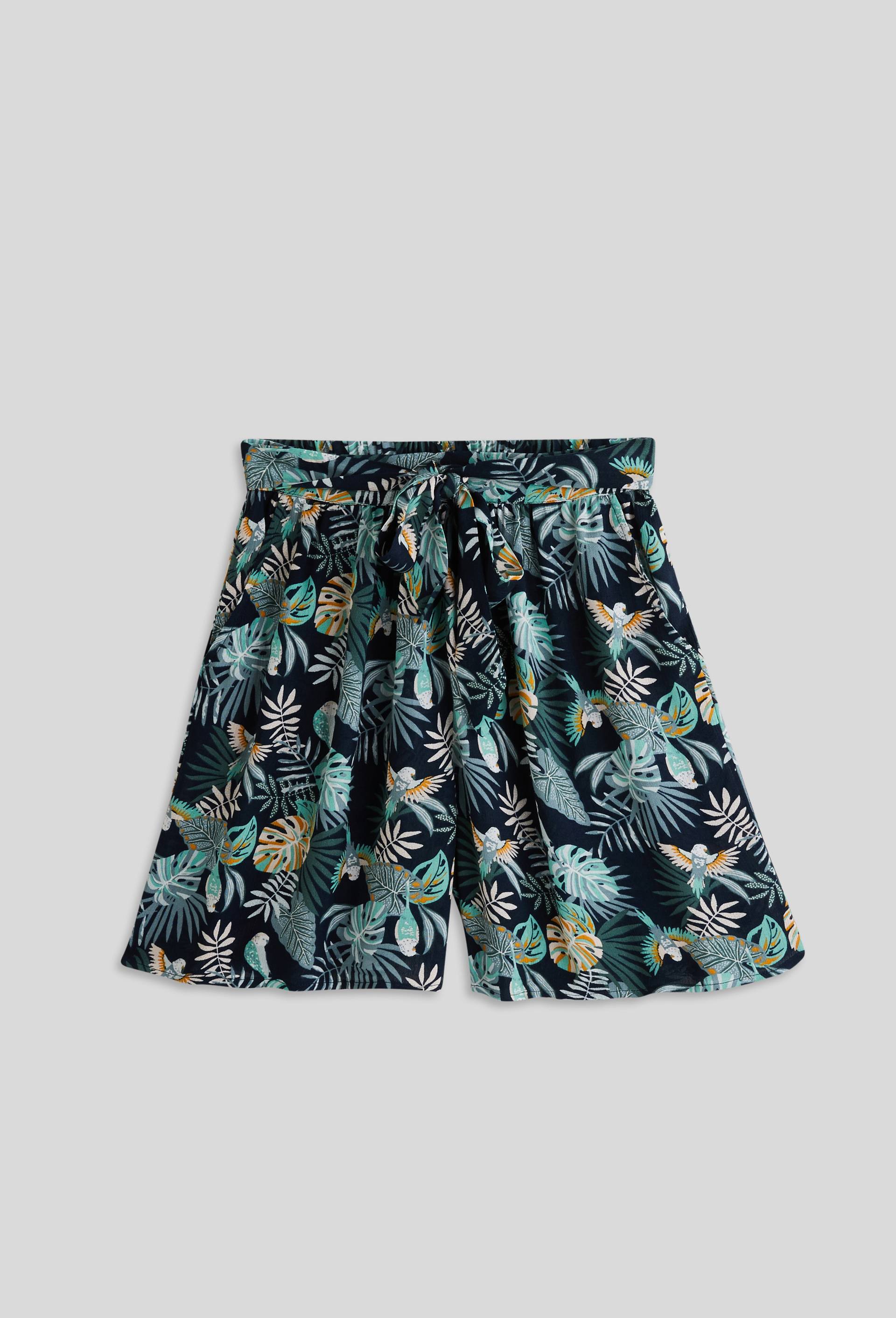 Short en viscose imprimé, Bleu foncé, large image number 2