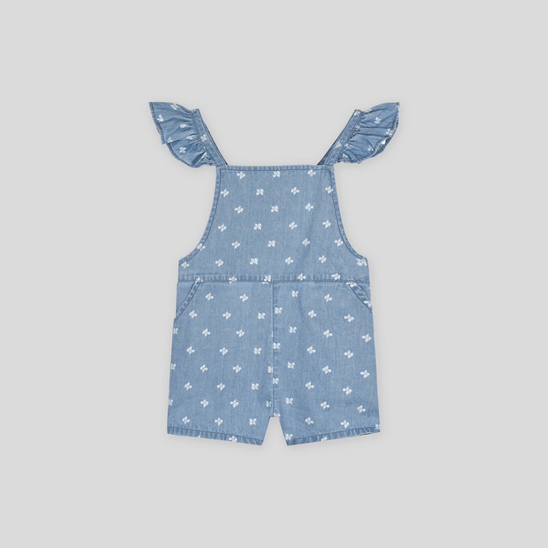 Salopette imprimée en chambray BIO, BLEU, large image number 1