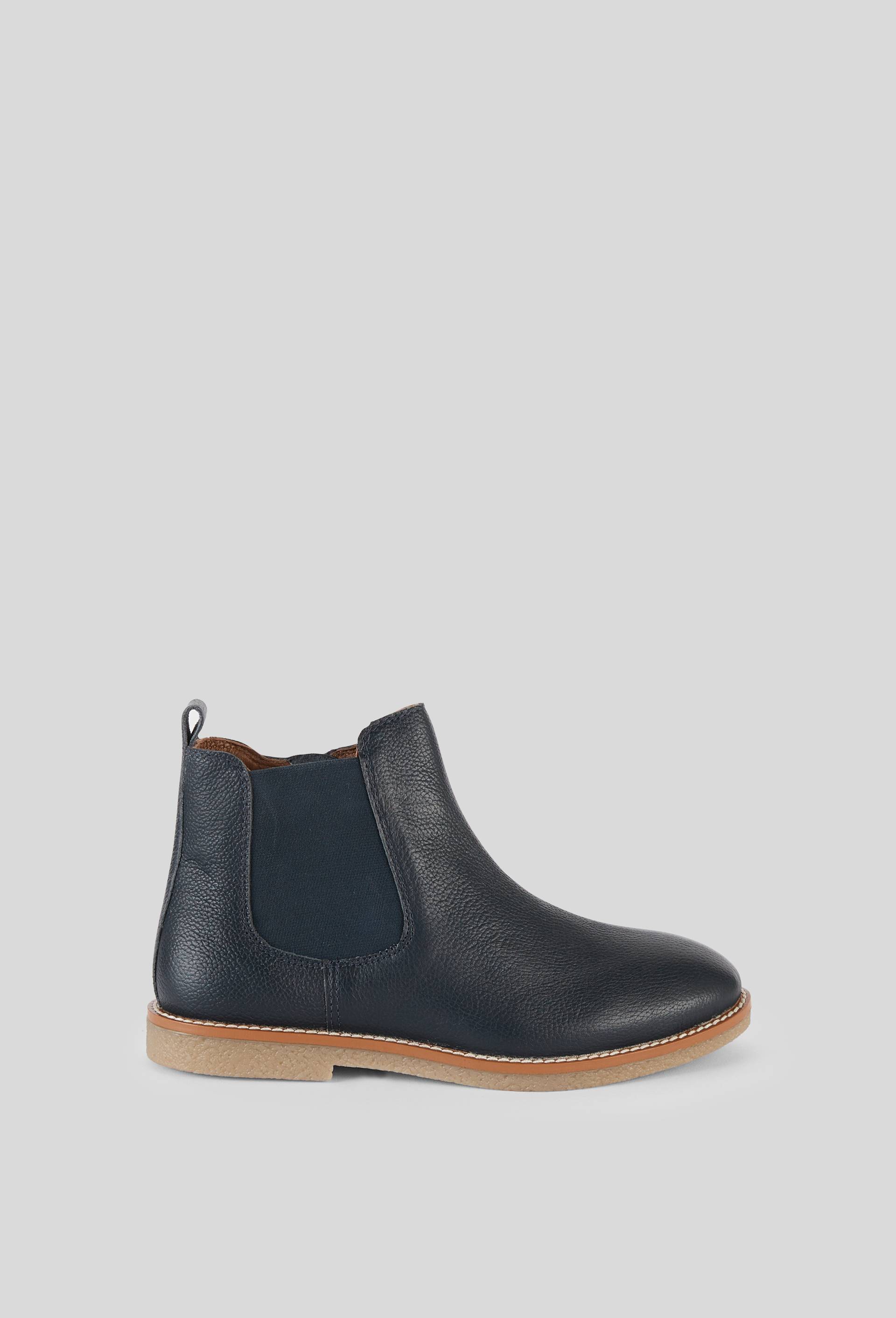 Bottines en cuir responsable, Bleu fonc&eacute;, large image number 0