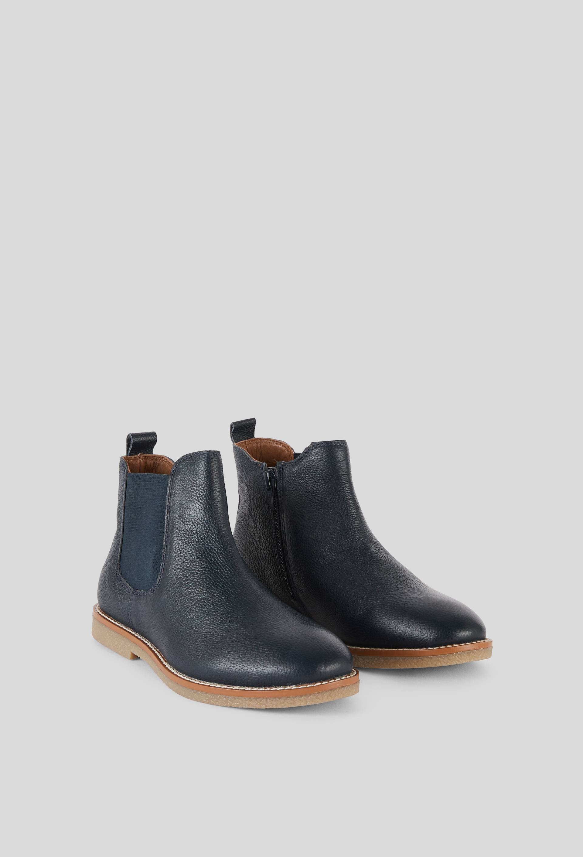 Bottines en cuir responsable, Bleu fonc&eacute;, large image number 1