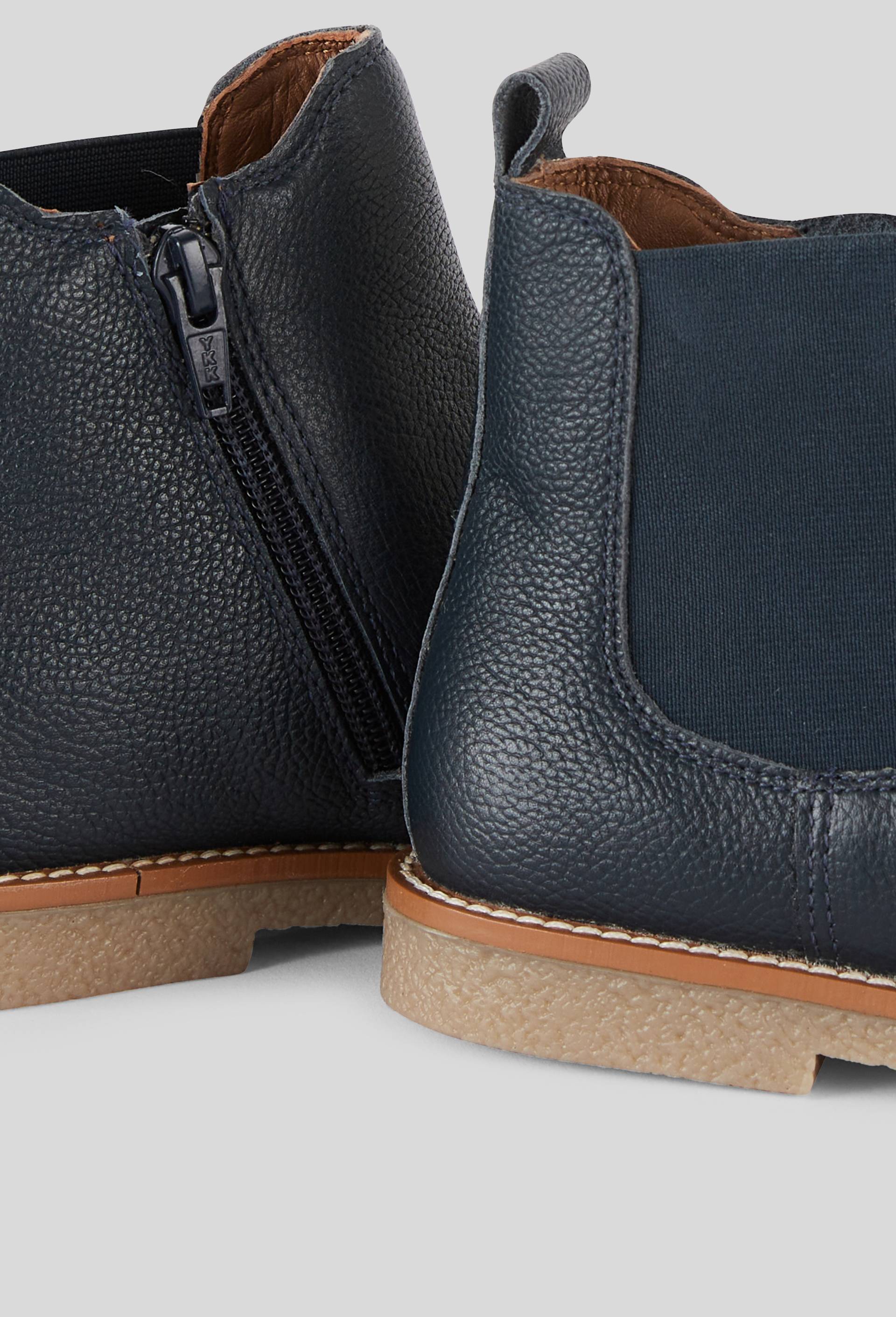 Bottines en cuir responsable, Bleu fonc&eacute;, large image number 2