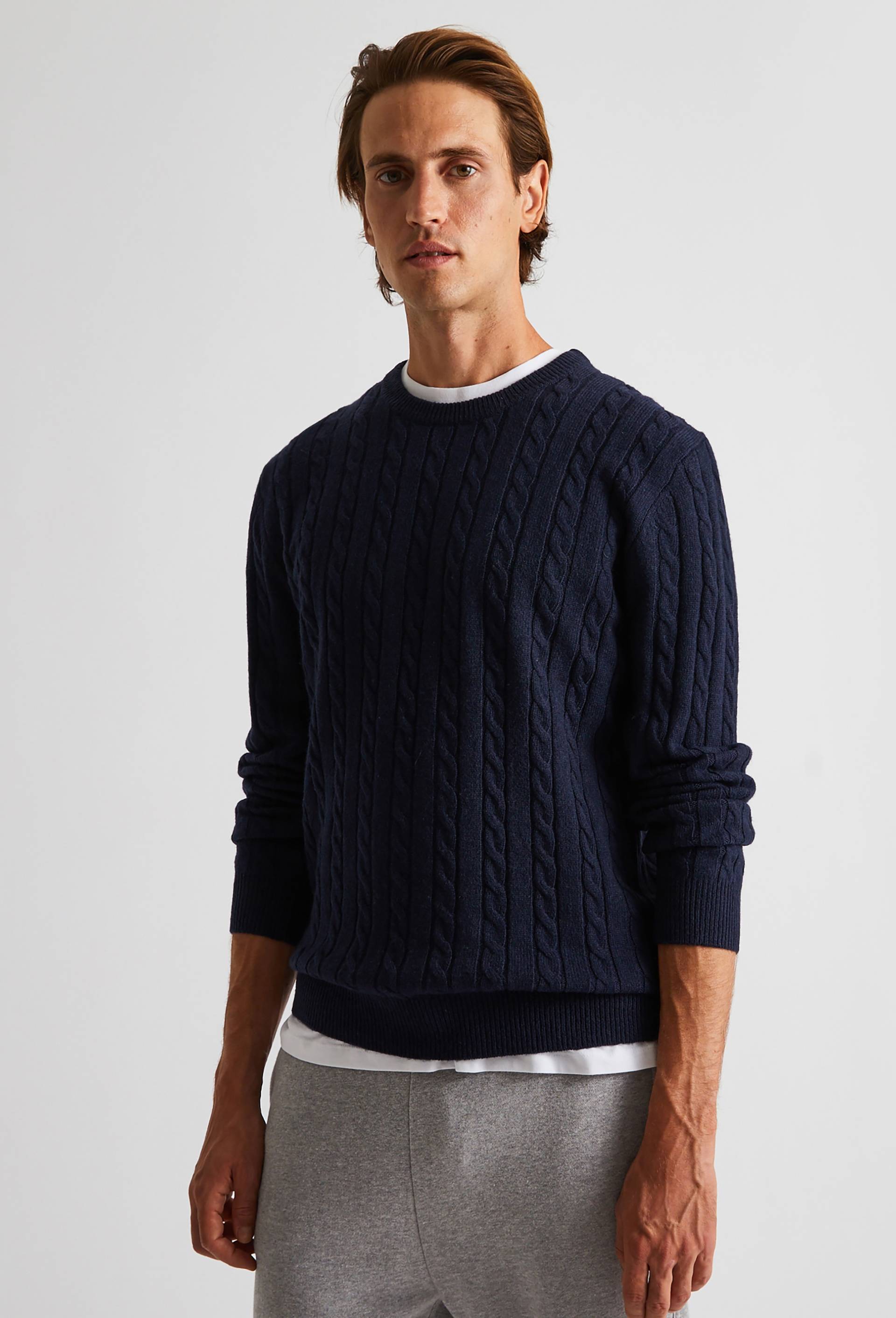 Pull en laine et cachemire, Bleu foncé, large image number 0