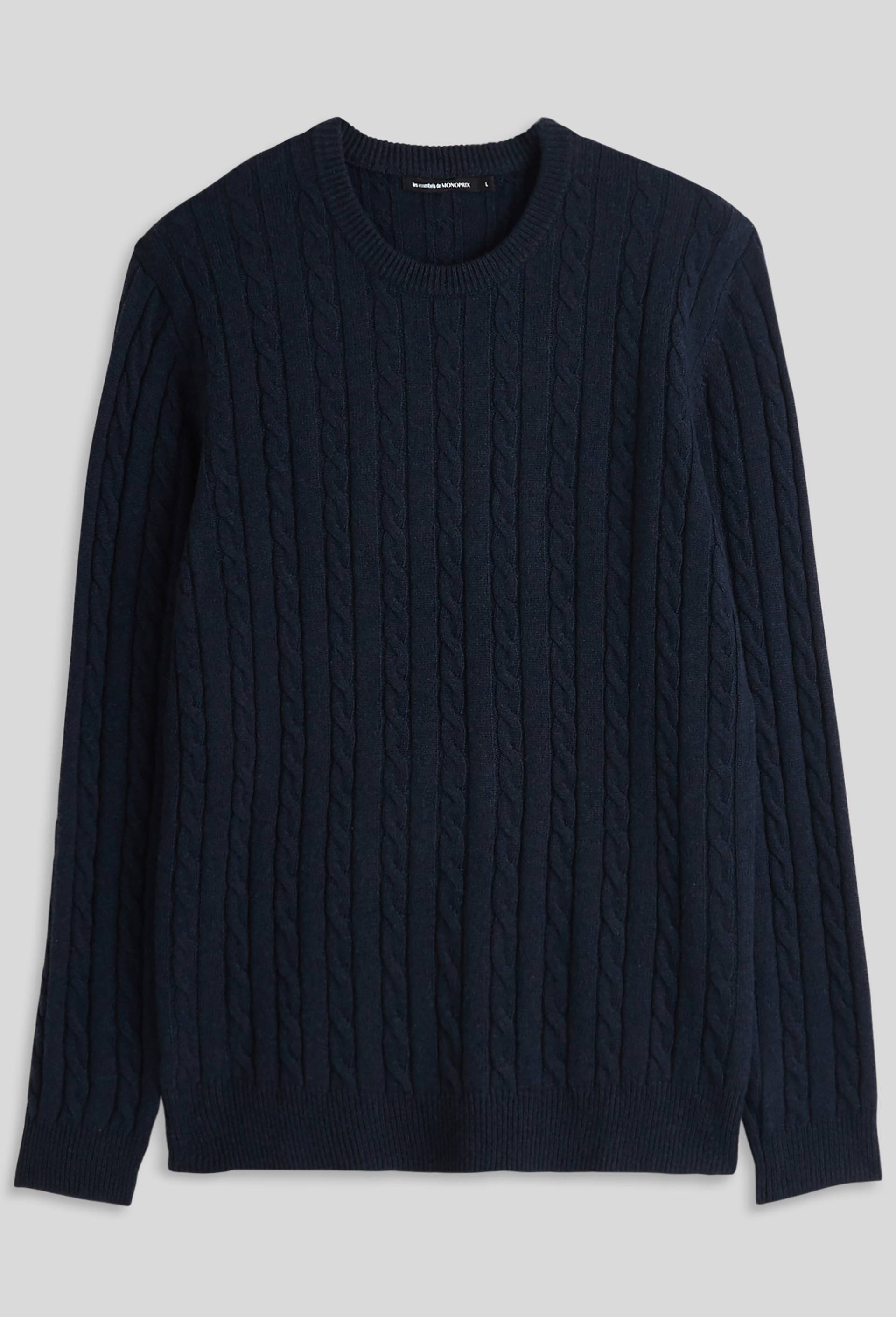 Pull en laine et cachemire, Bleu foncé, large image number 2