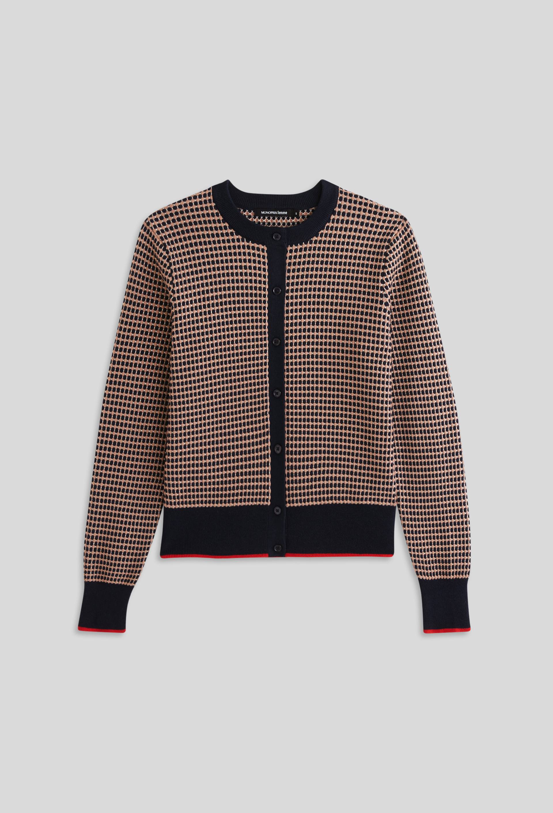 Cardigan en coton, Bleu foncé, large image number 2.0